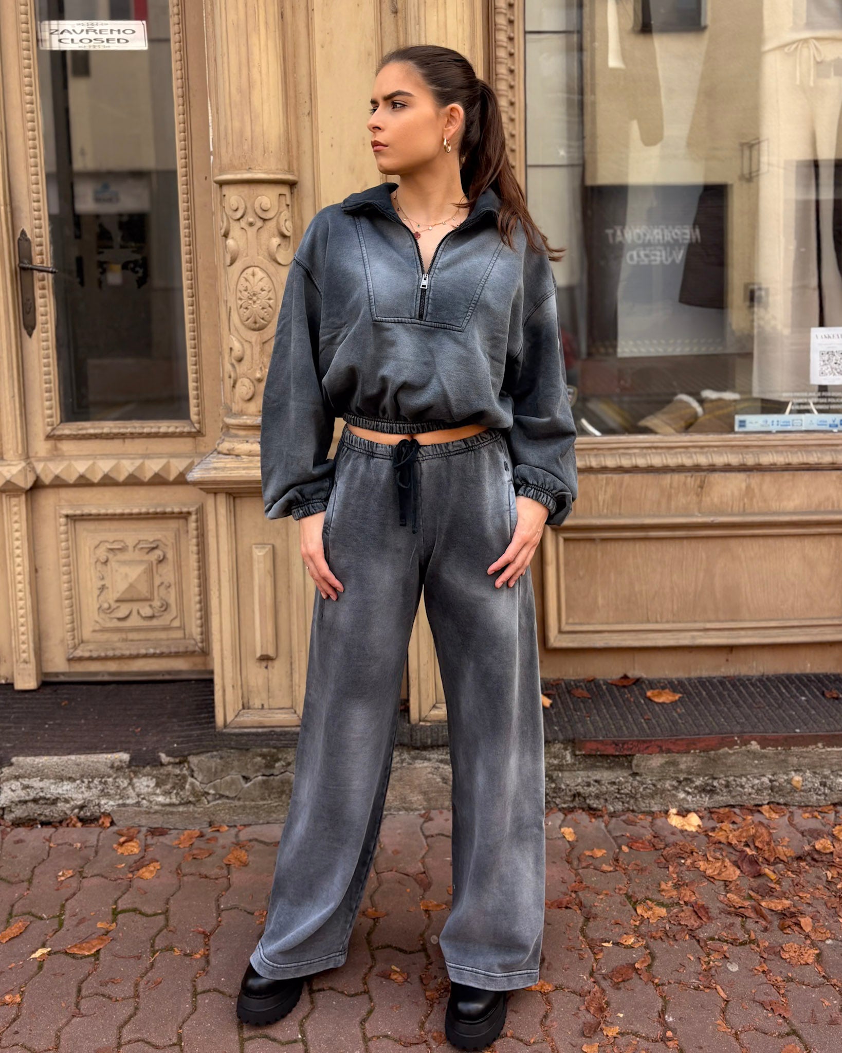 WOMEN'S REPLAY ZIP-UP HIGH COLLAR SWEATSHIRT