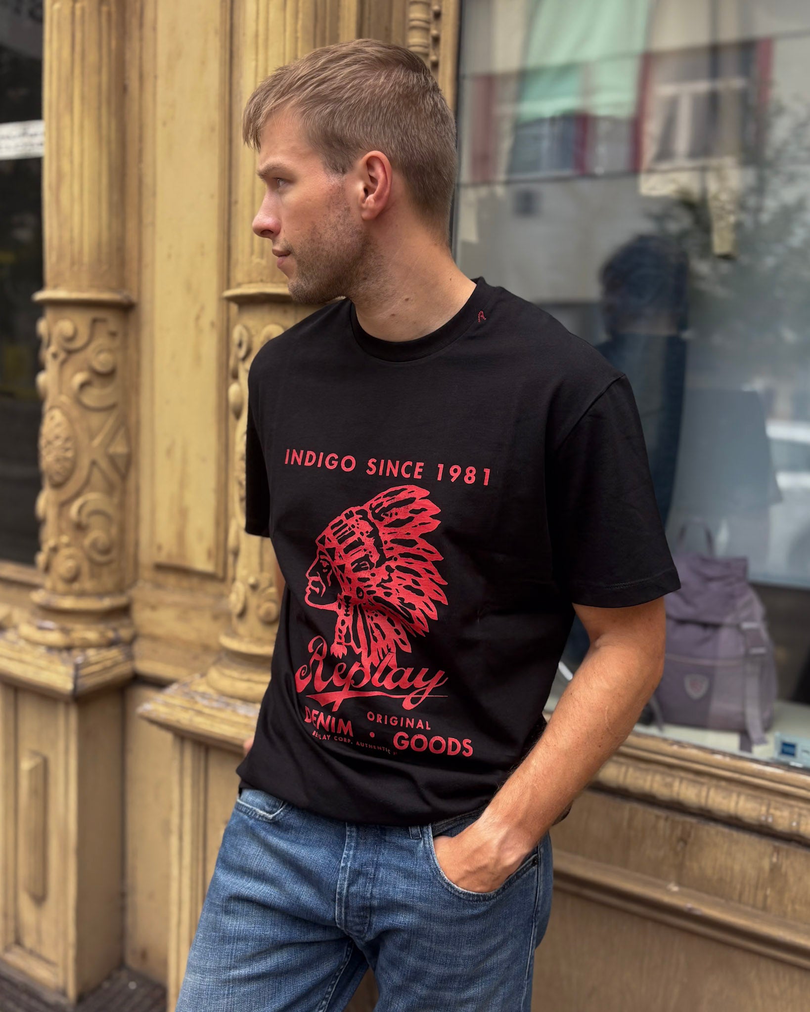 FÉRFI PÓLÓ REPLAY  „INDIGO SINCE 1981”