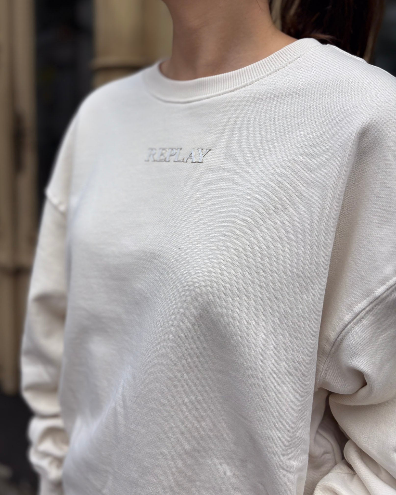 DÁMSKÁ OVERSIZED MIKINA REPLAY Z BAVLNY 