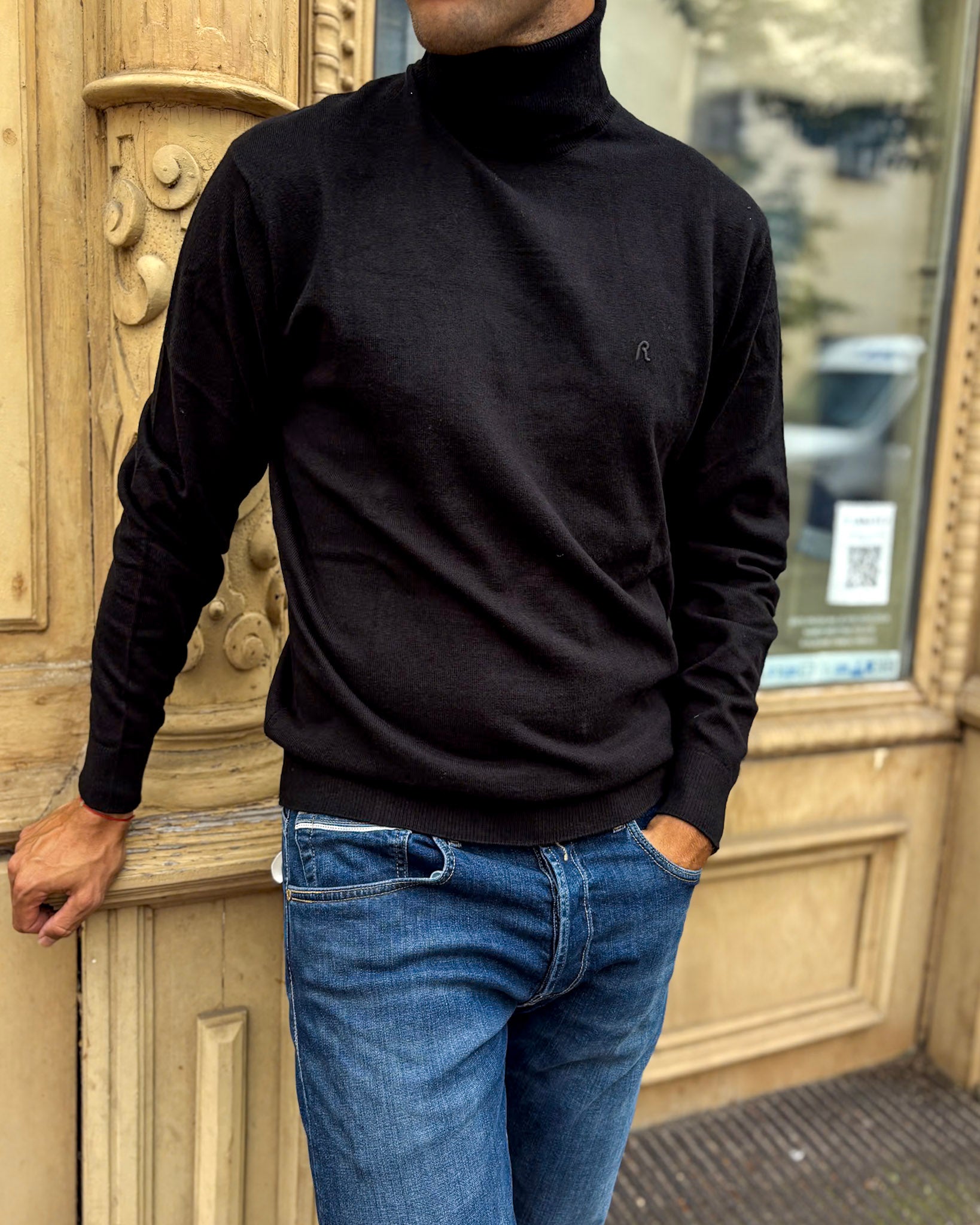 FÉRFI REPLAY KASMÍR-PAMUT KEVERÉK TURTLENYAKÚ PÓLÓ