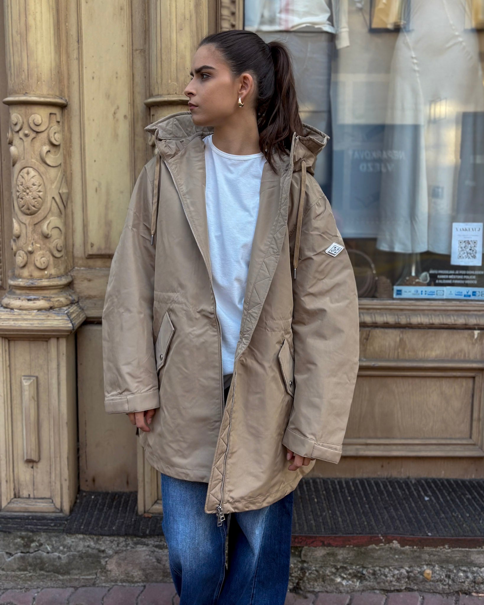 REPLAY WOMEN'S COMFORTABLE HOODED JACKET
