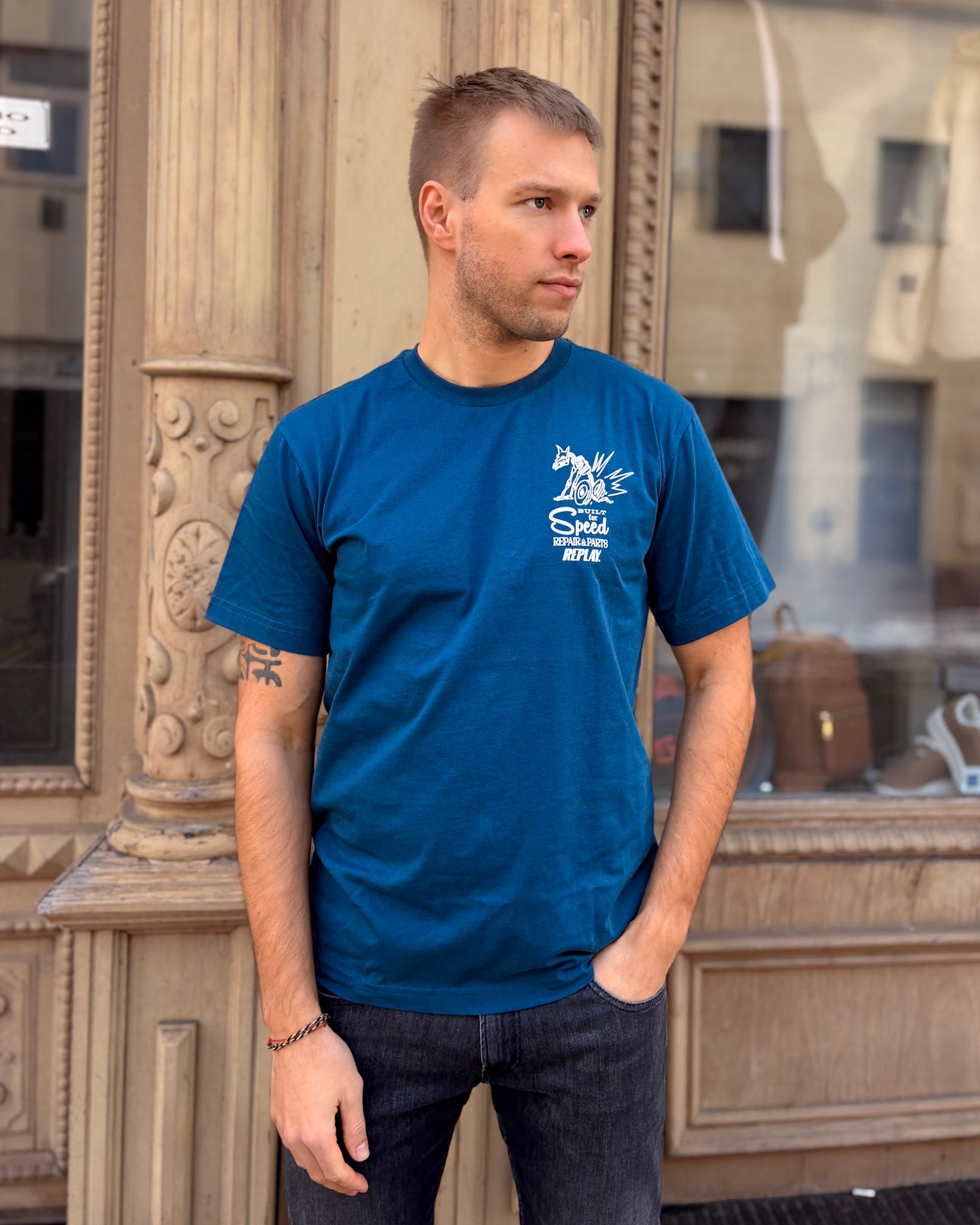 PÁNSKÉ TRIČKO REPLAY S GARAGE POTISKEM