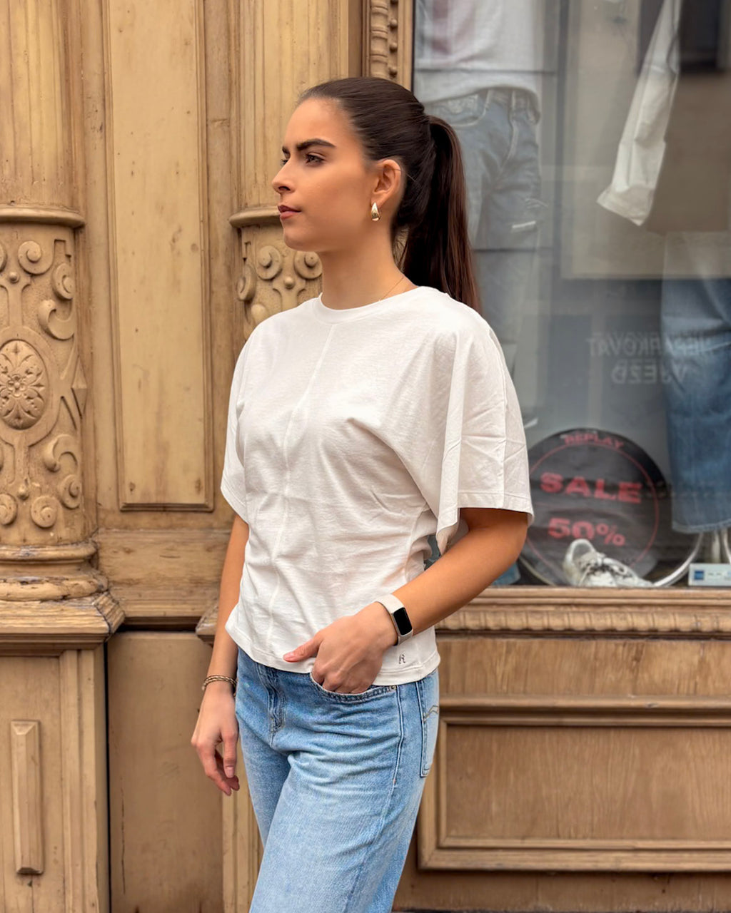 DÁMSKÉ TRIČKO REPLAY S NETOPÝŘÍMI RUKÁVY 