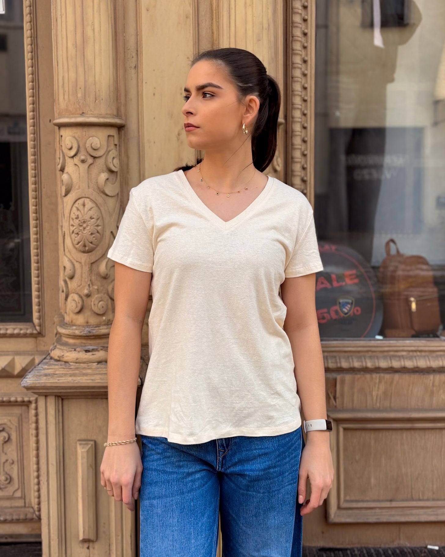 DÁMSKE BASIC TRIČKO REPLAY S VÝSTRIHOM DO V