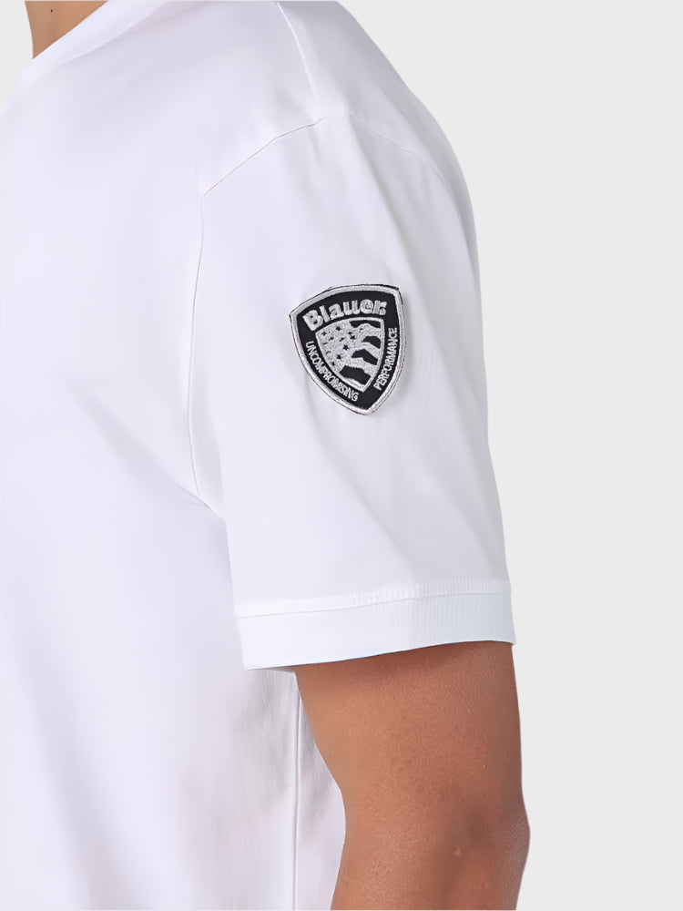 BLAUER PÁNSKÉ  TRIČKO SOLIDA ANTHONY S VÝŠIVKOU NA RUKÁVU