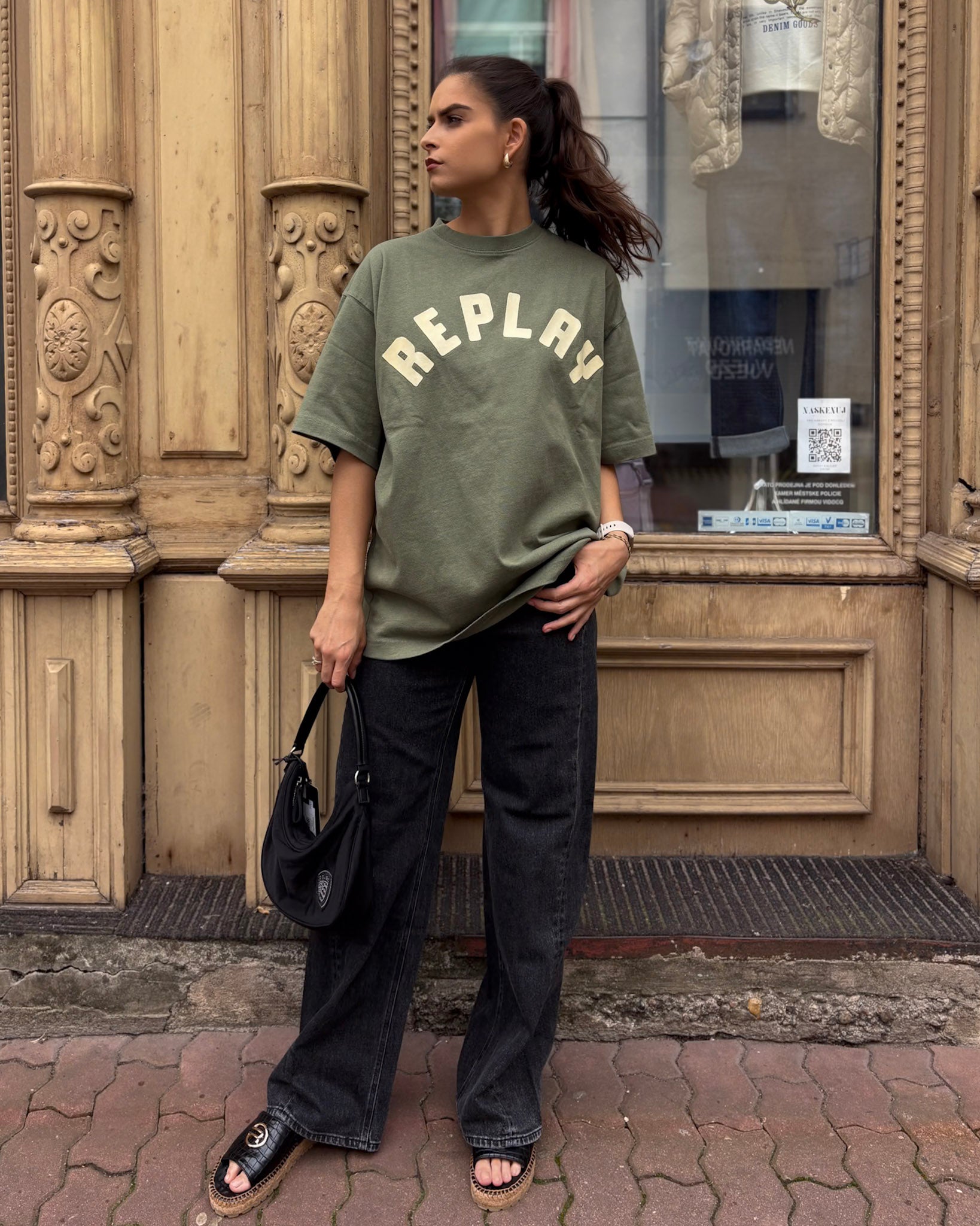 NŐI TÚLMÉRETES REPLAY MINTÁS PÓLÓ