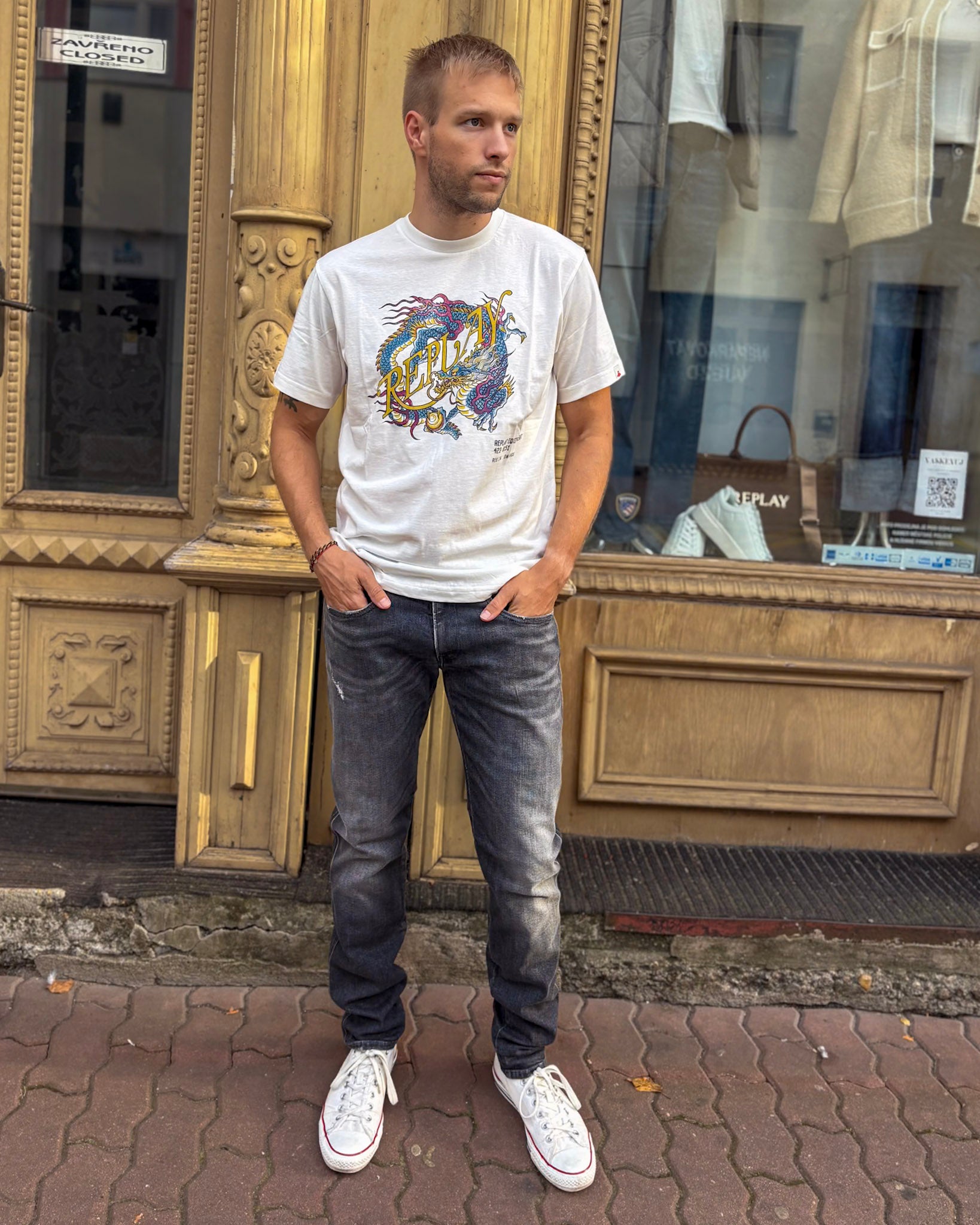 PÁNSKE DŽÍNSY REPLAY STRIHU ANBASS SLIM FIT
