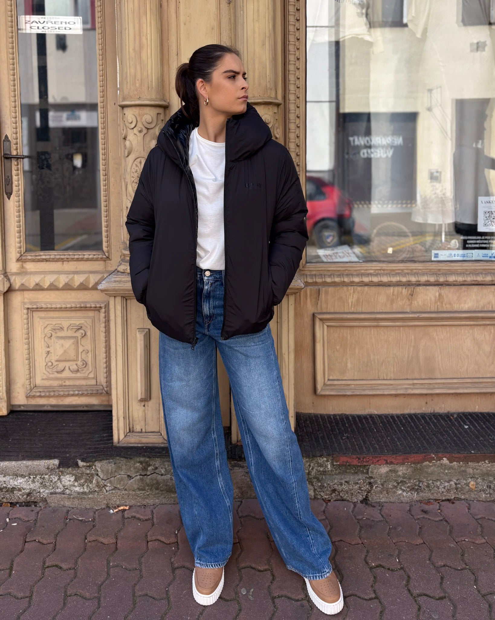 REPLAY WOMEN'S REVERSIBLE QUILTED JACKET WITH HOOD