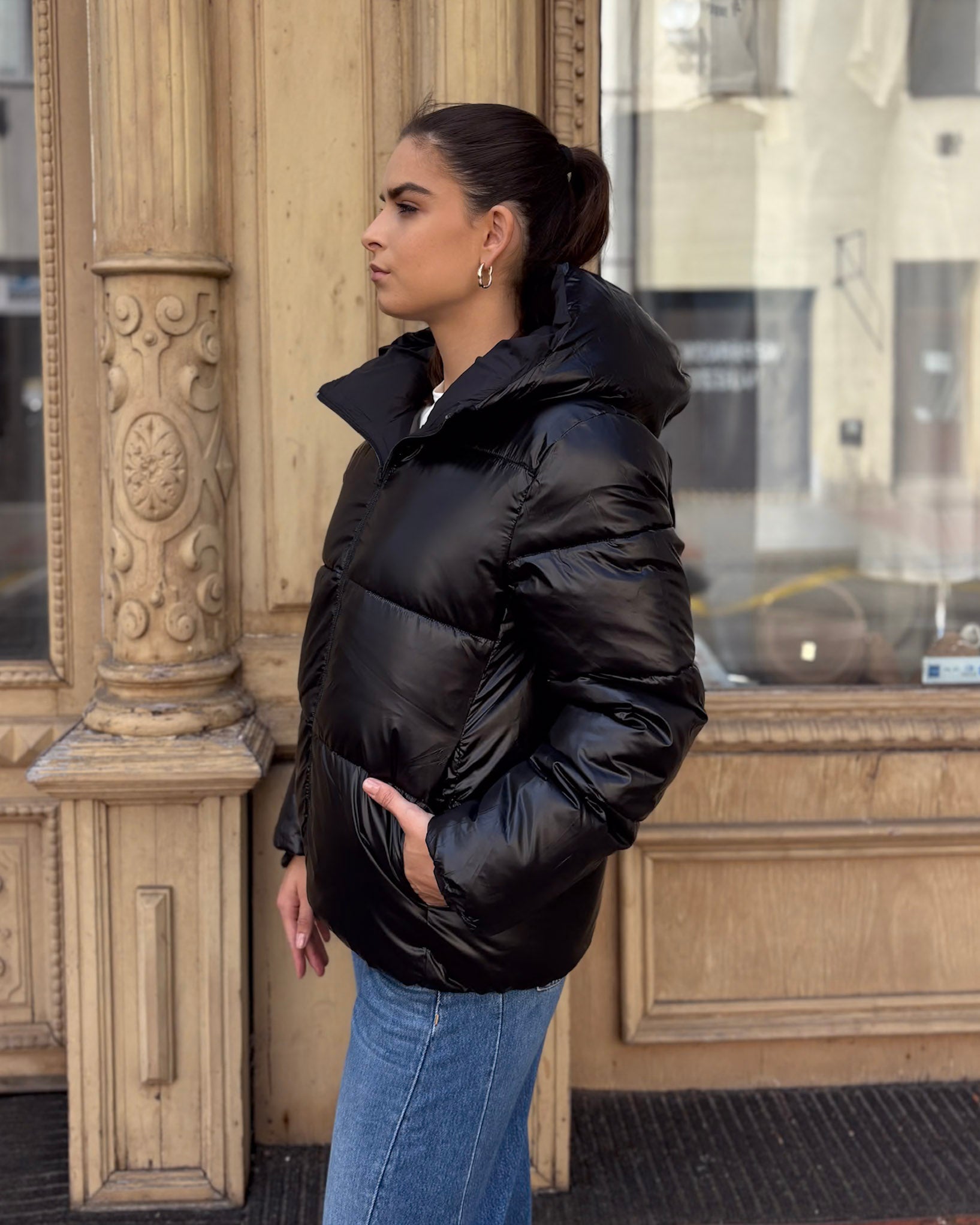 REPLAY WOMEN'S REVERSIBLE QUILTED JACKET WITH HOOD