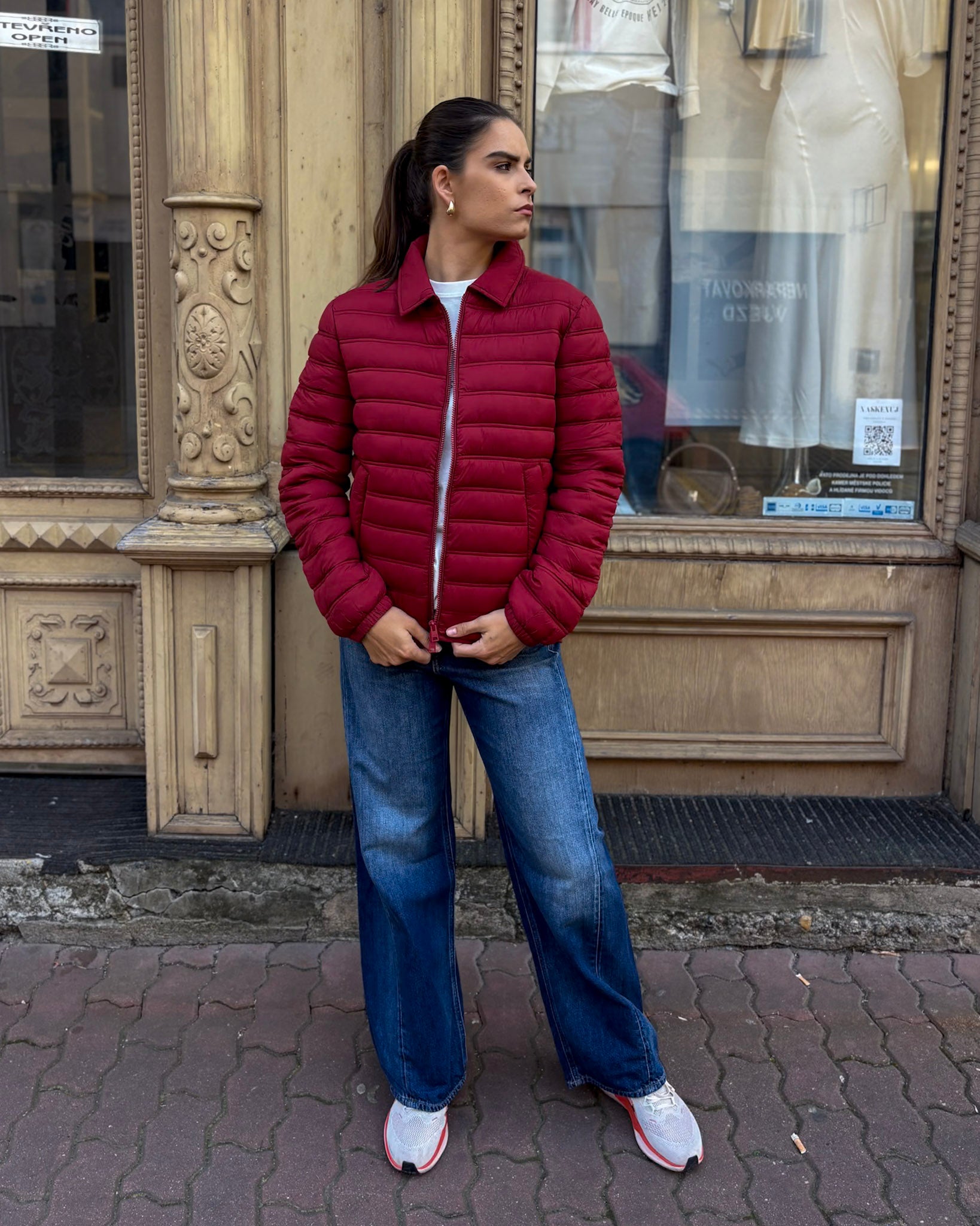 NŐI REPLAY RÖVID DZSEKI KERESZTVARRÁSSAL ÉS GALLÉRRAL 