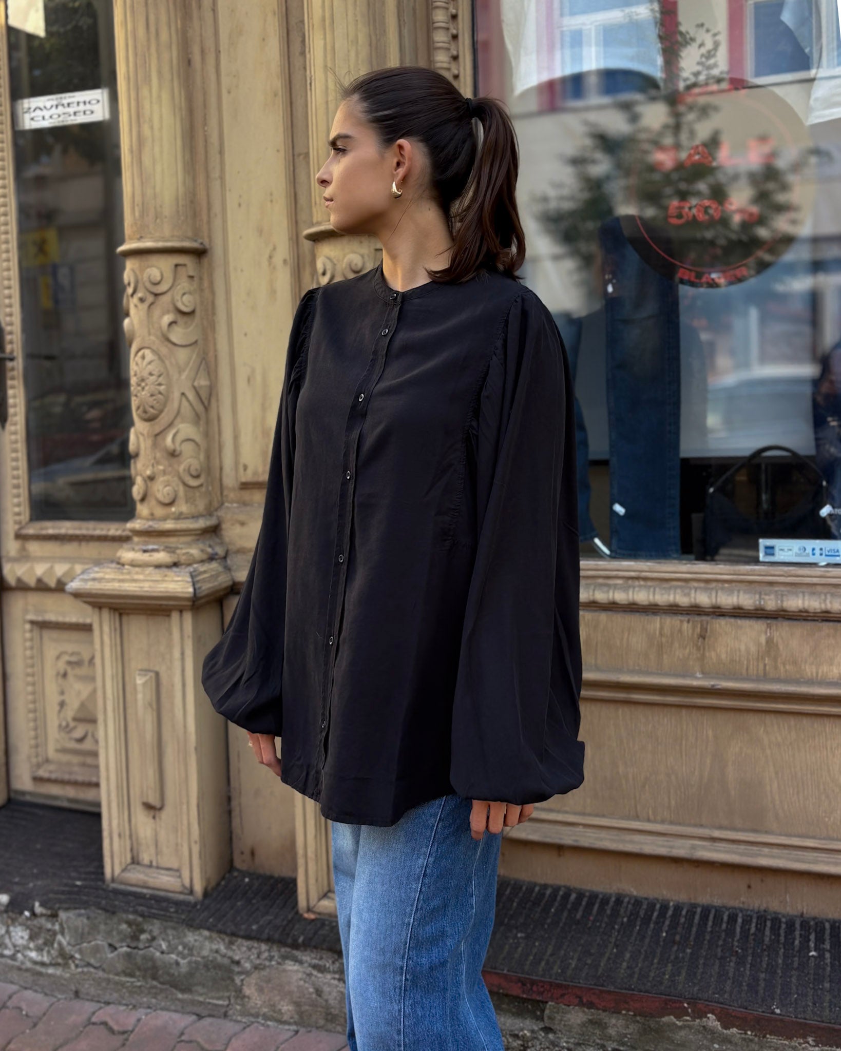 WOMEN'S ELEGANT REPLAY BLOUSON WITH BALLOON SLEEVES 