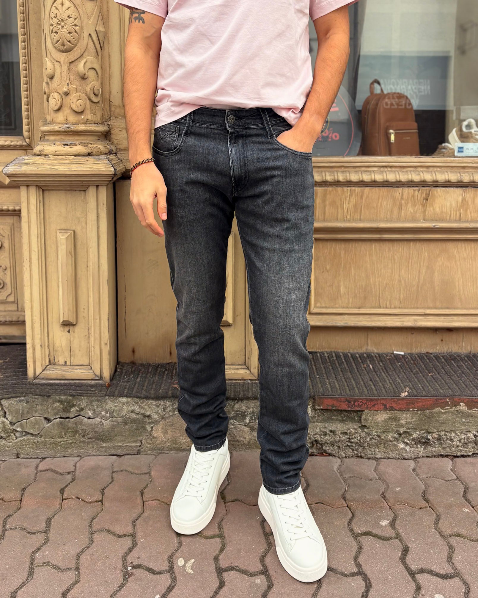 PÁNSKÉ DŽÍNY REPLAY STŘIHU ANBASS SLIM-FIT