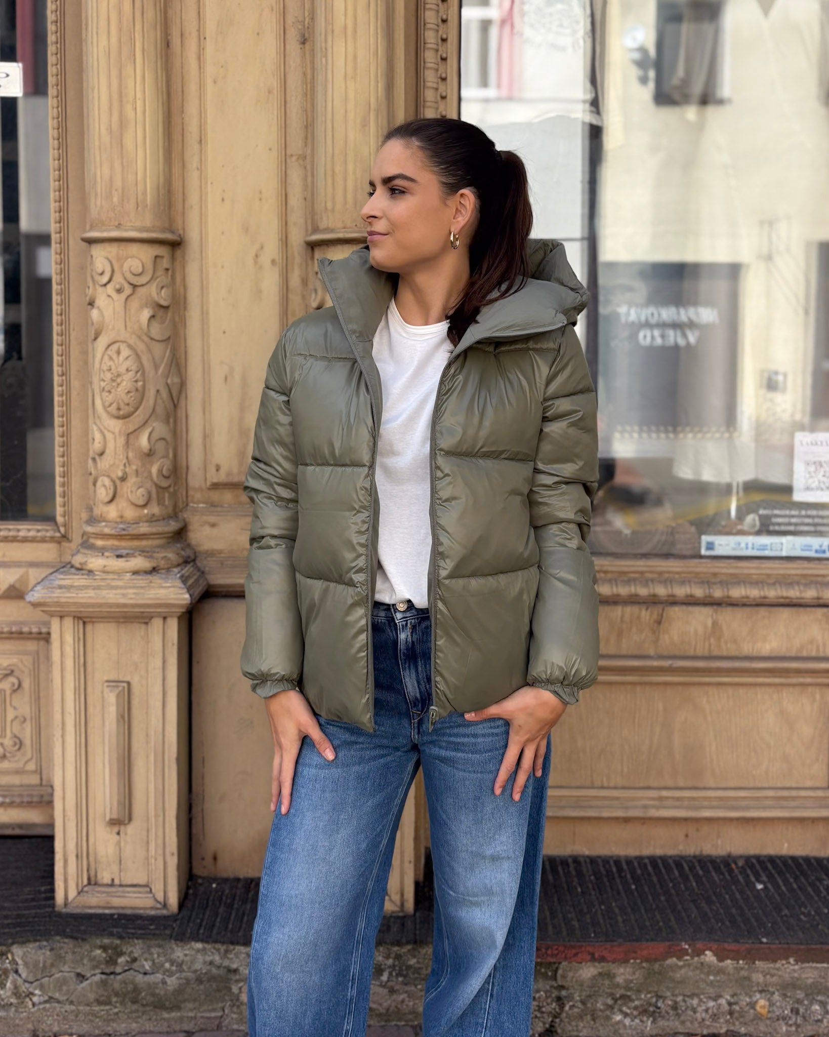 REPLAY WOMEN'S REVERSIBLE QUILTED JACKET WITH HOOD