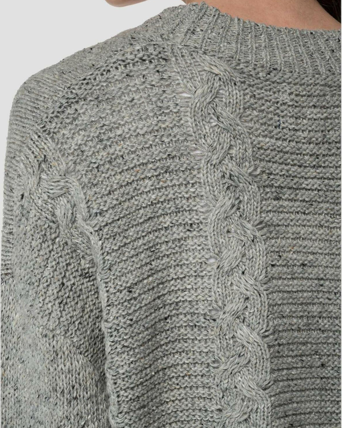 REPLAY DÁMSKÝ ZKRÁCENÝ SVETR S LOGEM A ROZTŘEPENÝM LEMEM 