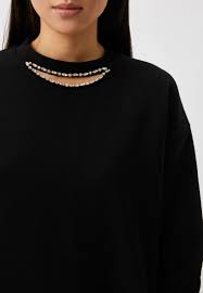 REPLAY DÁMSKÁ MIKINA S VÝSTŘIHEM S KAMÍNKY