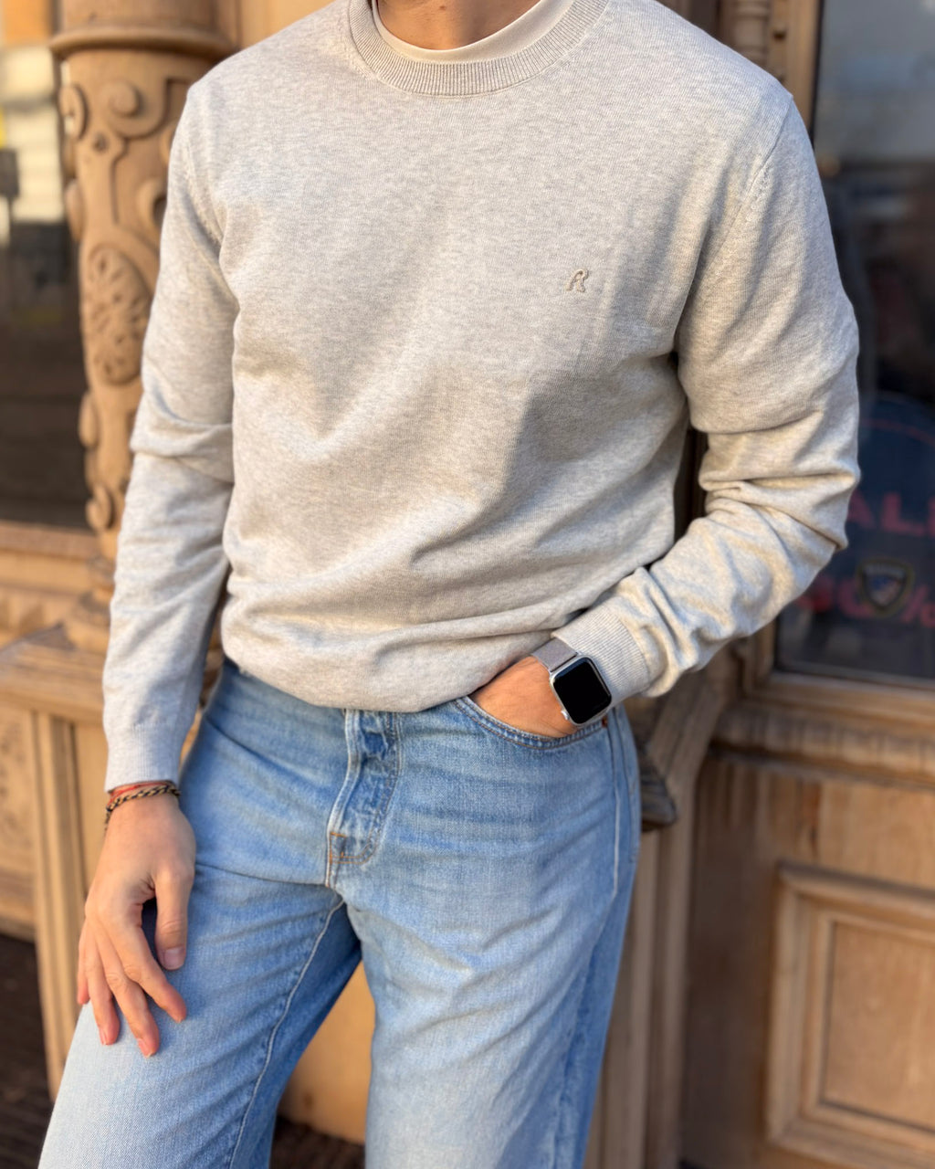 PÁNSKÝ SVETR REPLAY S KULATÝM VÝSTŘIHEM