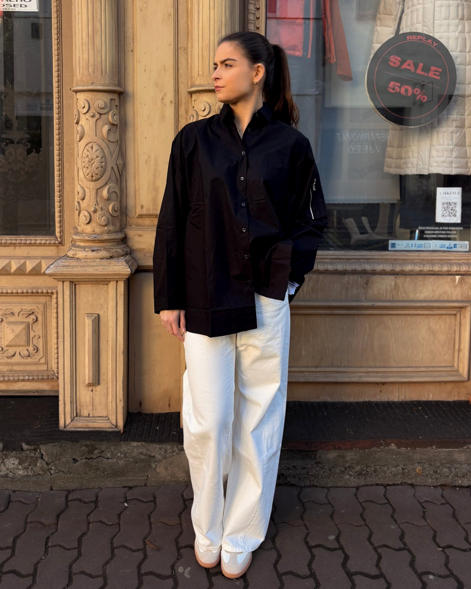 DÁMSKÁ KOŠILE REPLAY S KAPSOU NA RUKÁVU