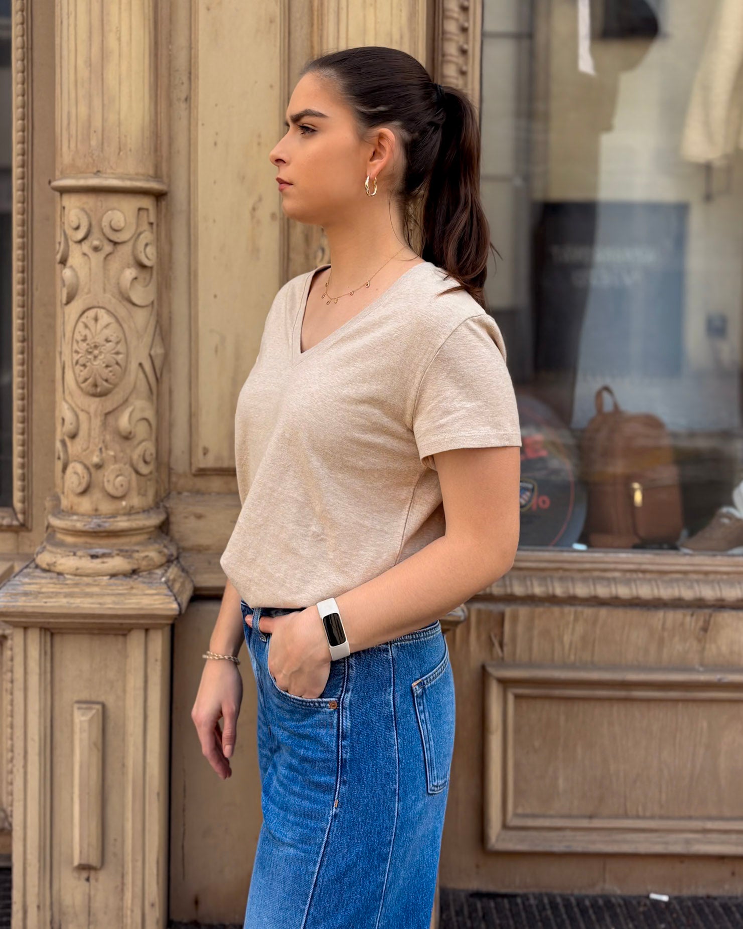 DÁMSKÉ BASIC TRIČKO REPLAY S VÝSTŘIHEM DO V 