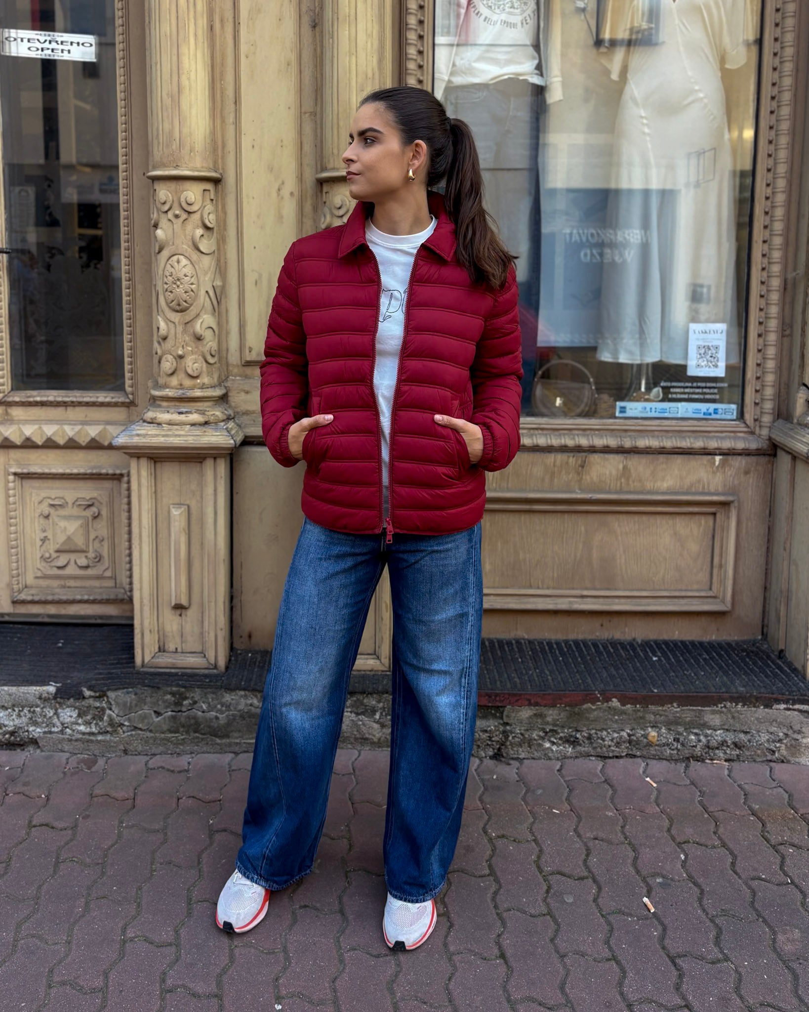 NŐI REPLAY RÖVID DZSEKI KERESZTVARRÁSSAL ÉS GALLÉRRAL 