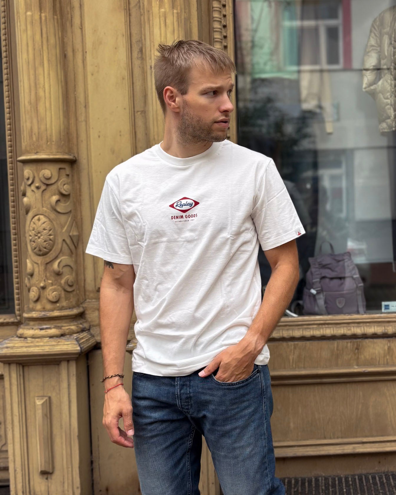 REPLAY FÉRFI NORMÁL FAZONÚ PÓLÓ FARMER MINTÁVAL