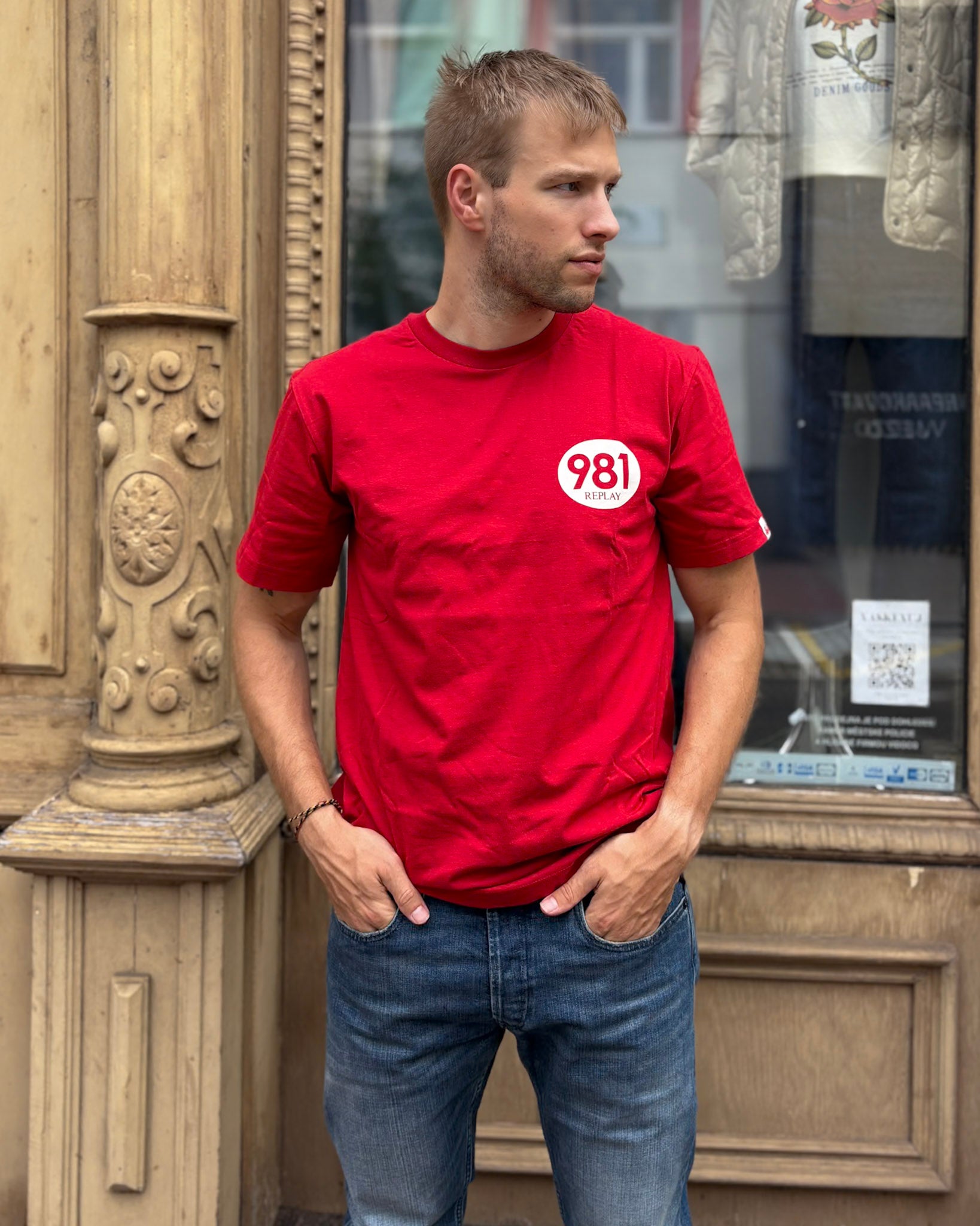 PÁNSKE TRIČKO REPLAY S POTLAČOM 981 NA HRUDI