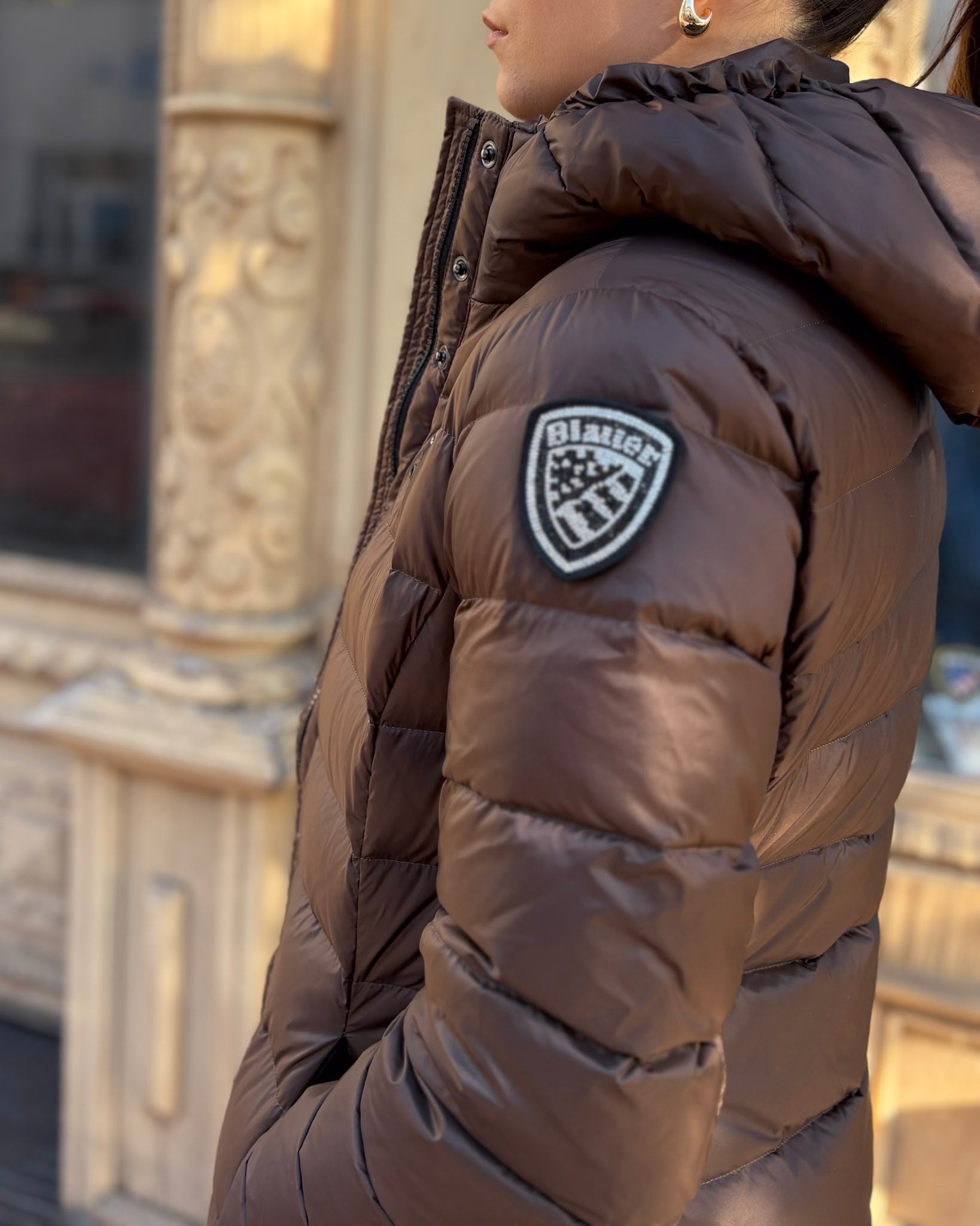 DLOUHÁ DÁMSKÁ PÉŘOVÁ BLAUER BUNDA ANITA