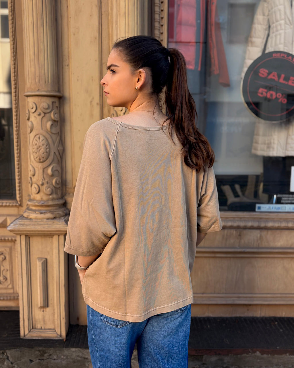 DÁMSKÉ TRIČKO REPLAY SE ZLATÝM POTISKEM LOGA 