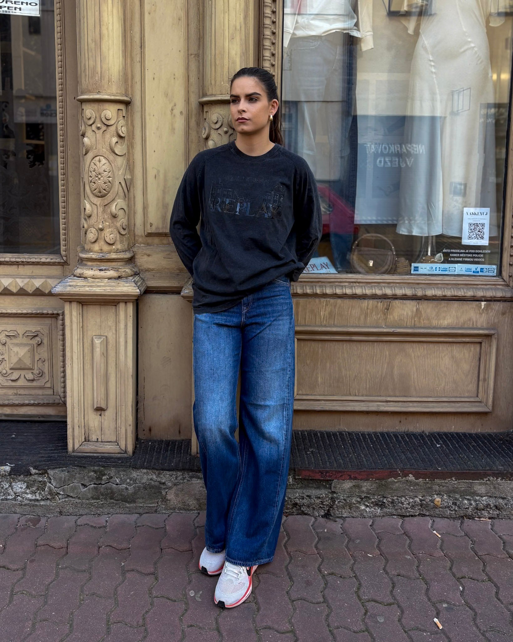 REPLAY DÁMSKÉ TRIČKO S RAGLANOVÝM RUKÁVEM A POTISKEM