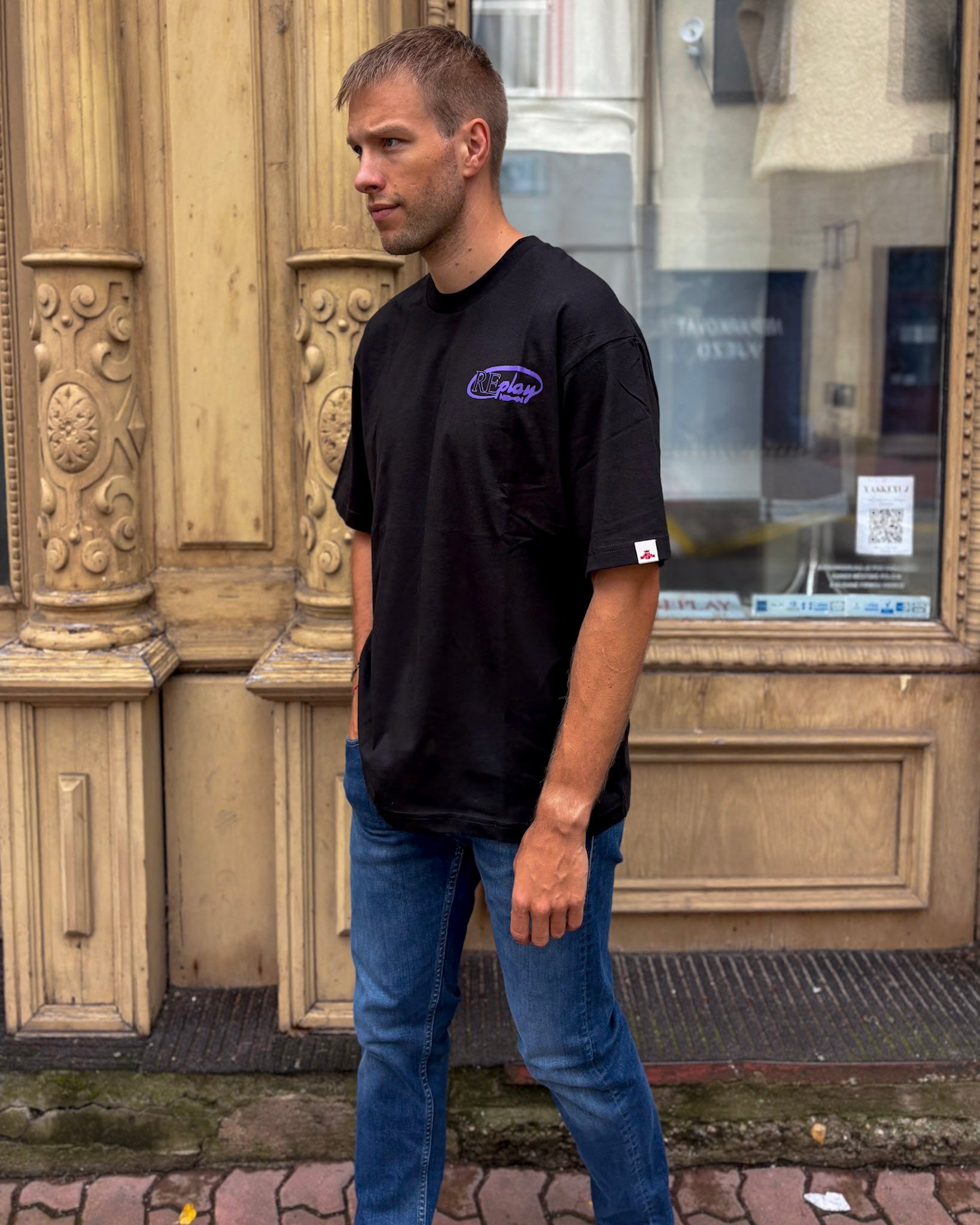 FÉRFI REPLAY PÓLÓ MELLKASI MINTÁVAL