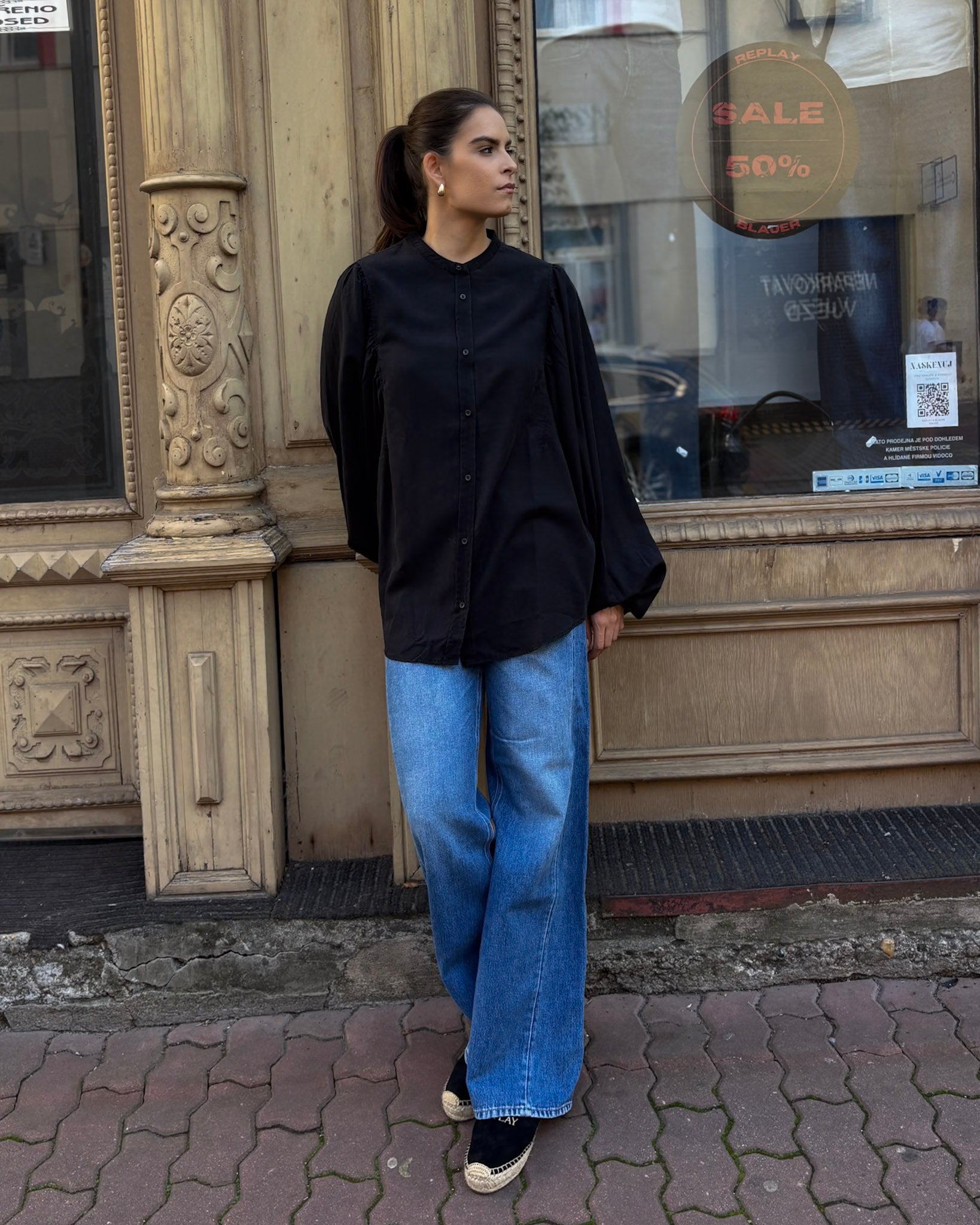 WOMEN'S ELEGANT REPLAY BLOUSON WITH BALLOON SLEEVES 