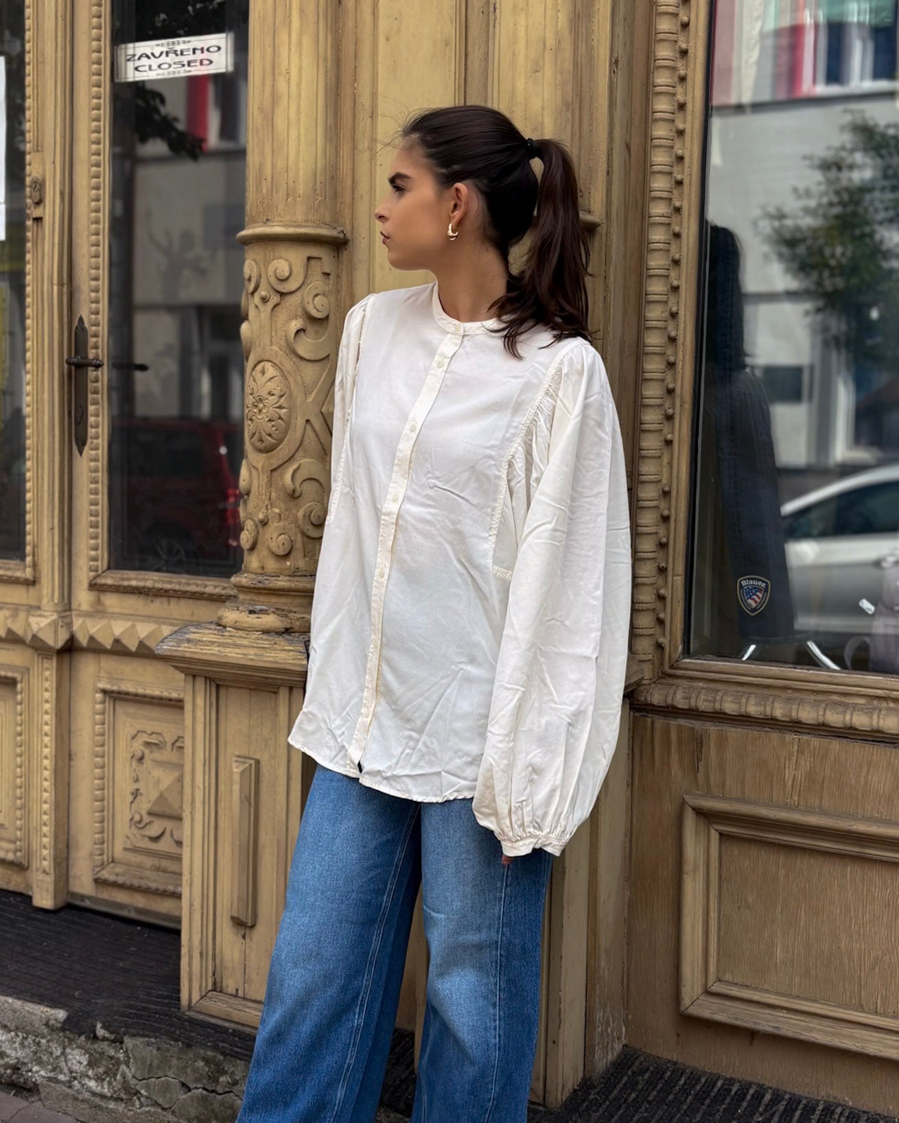 WOMEN'S ELEGANT REPLAY BLOUSON WITH BALLOON SLEEVES 