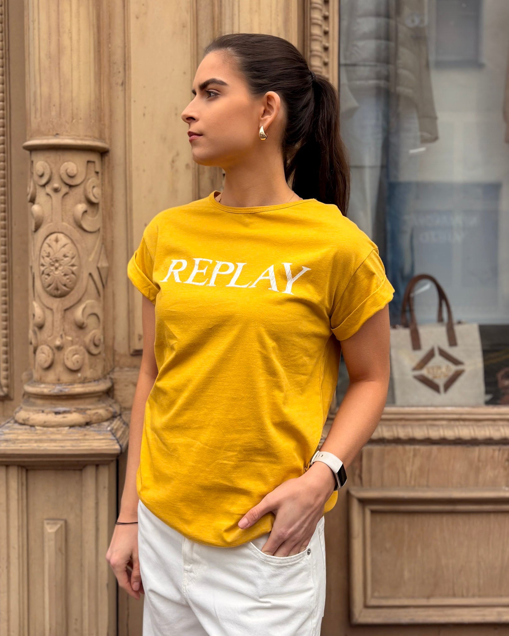 DÁMSKÉ TRIČKO REPLAY S POTISKEM NA HRUDI 