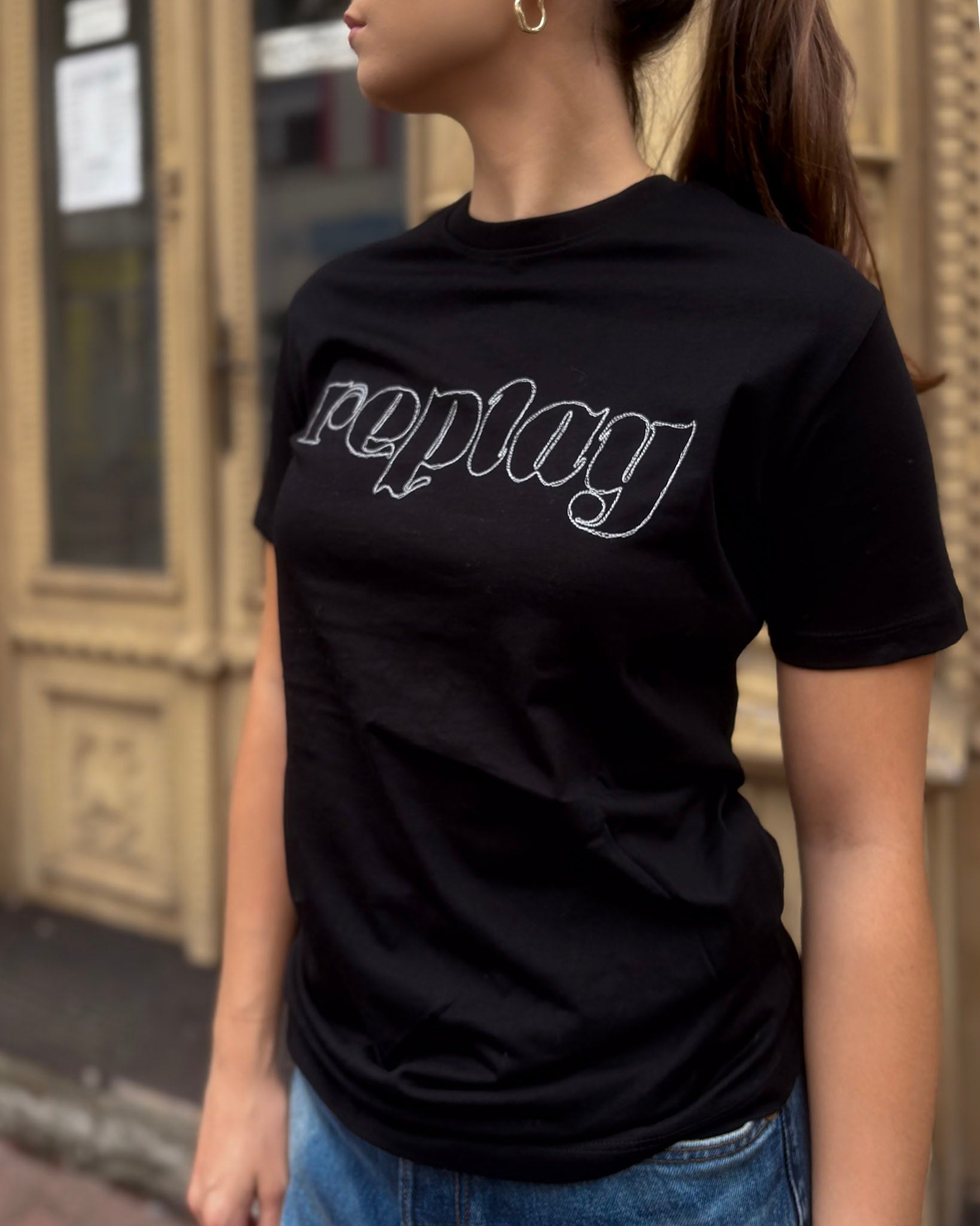 REPLAY DÁMSKÉ BAVLNĚNÉ TRIČKO S VÝŠIVKOU