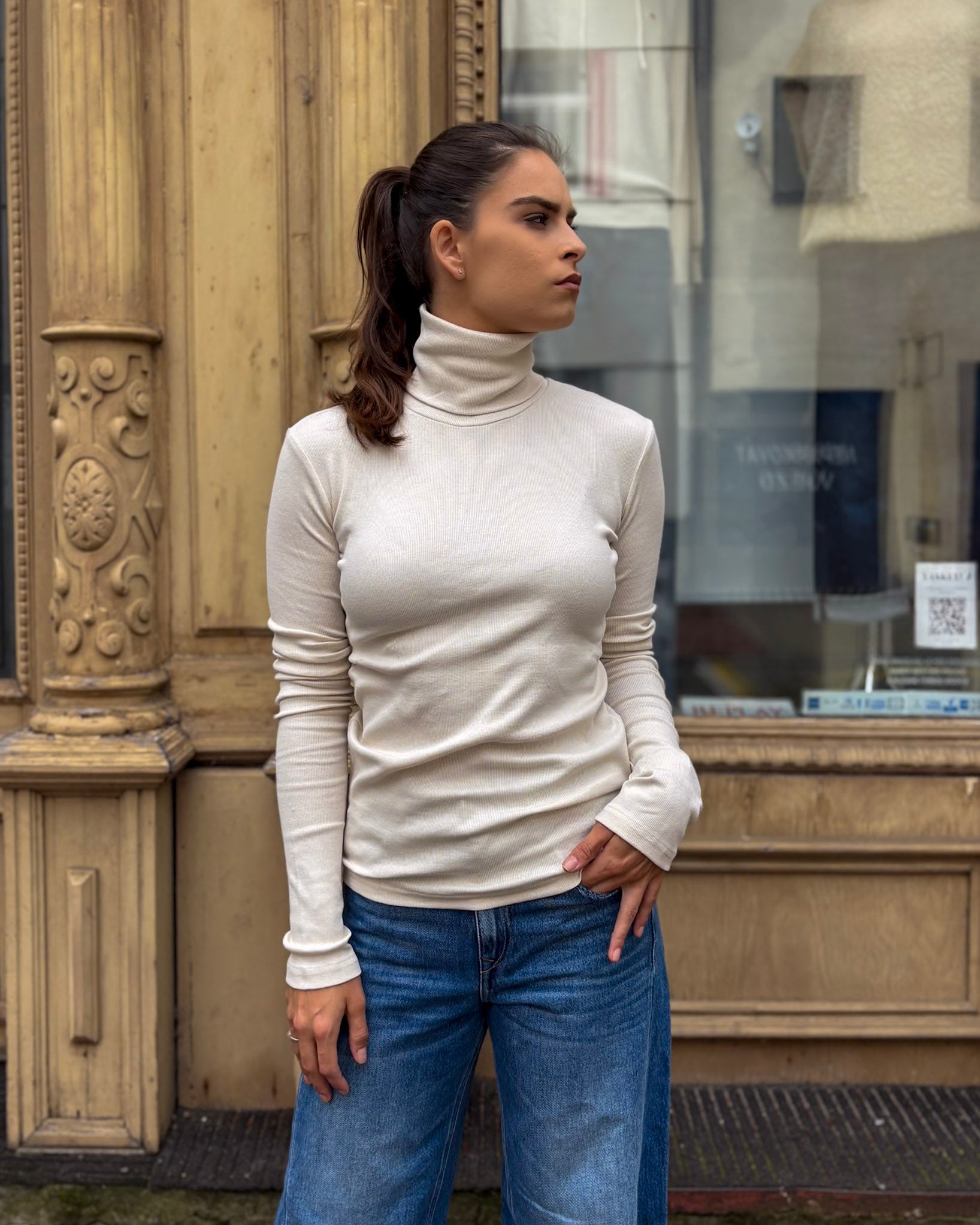 REPLAY WOMEN'S LONG SLEEVE TURTLENECK T-SHIRT