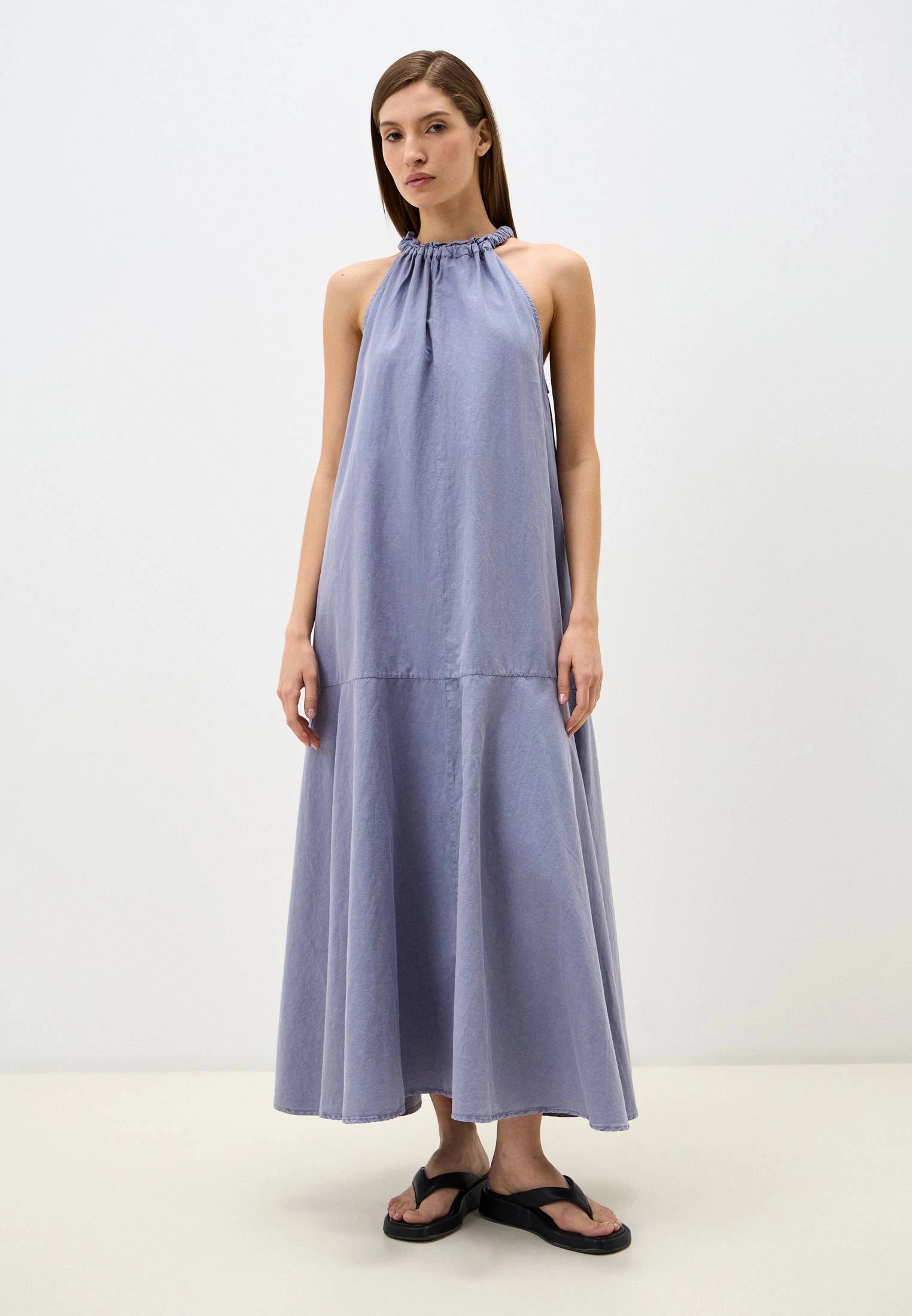 REPLAY DLHÉ ŠATY ÁČKOVÉHO STRIHU NA ZAVAZOVANIE ZA KRKOM 