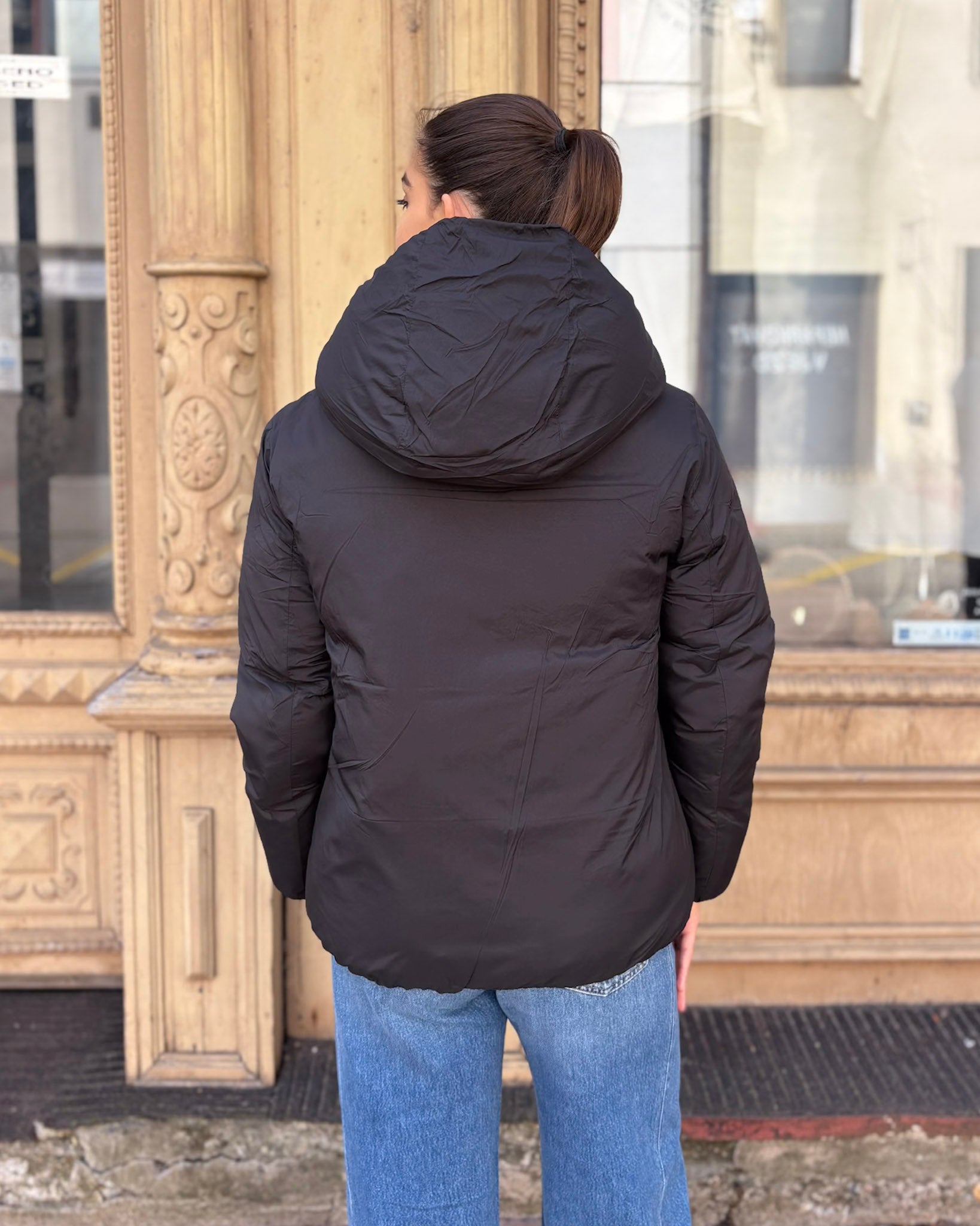 REPLAY WOMEN'S REVERSIBLE QUILTED JACKET WITH HOOD