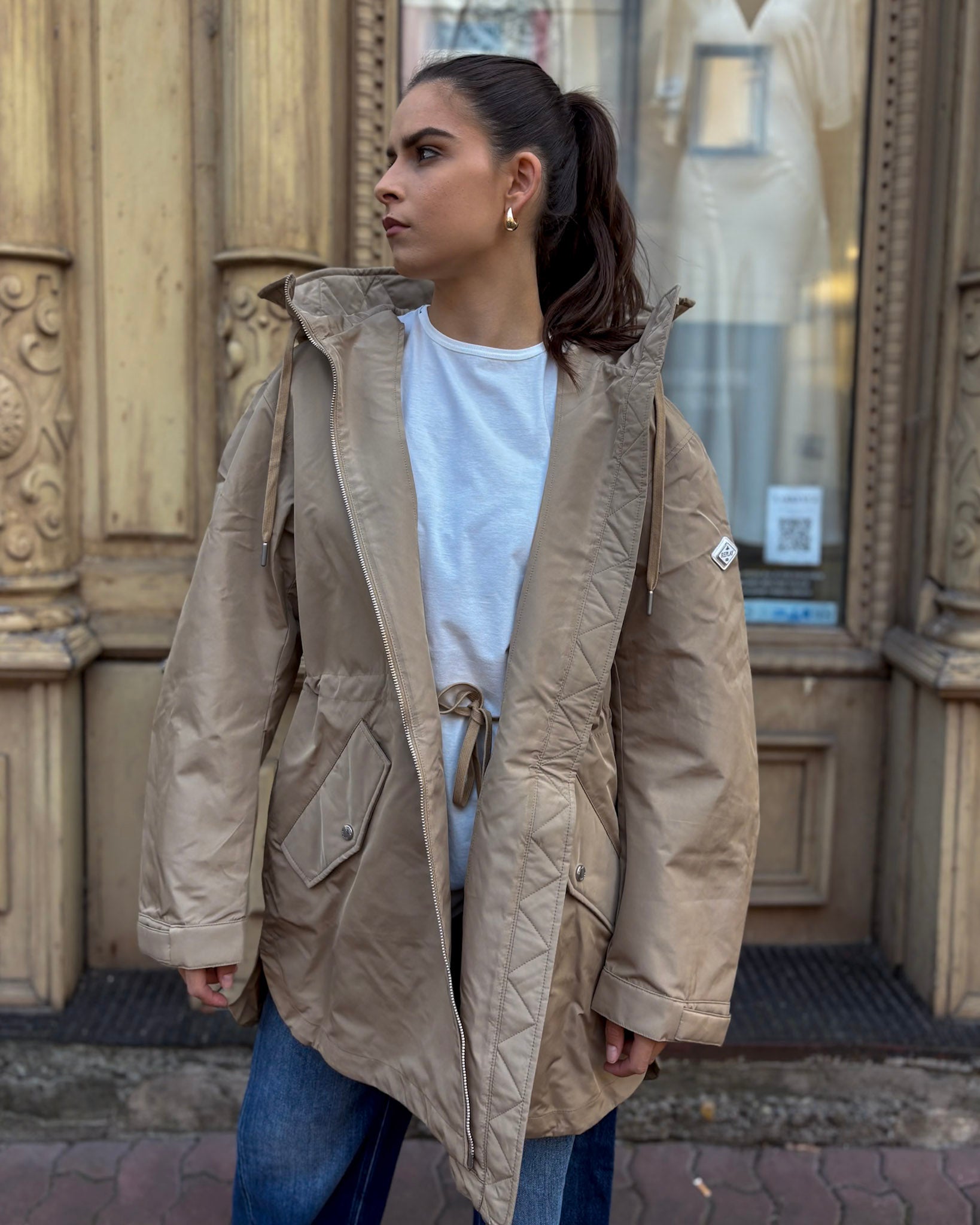 REPLAY DÁMSKA POHODLNÁ BUNDA S KAPÚCIOU 