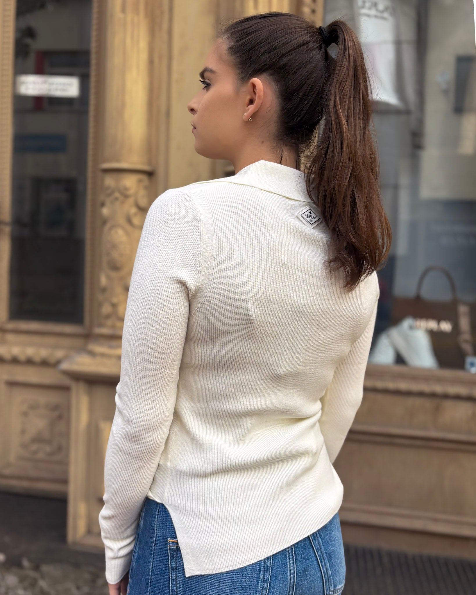 NŐI REPLAY V-NYAKÚ PULÓVER
