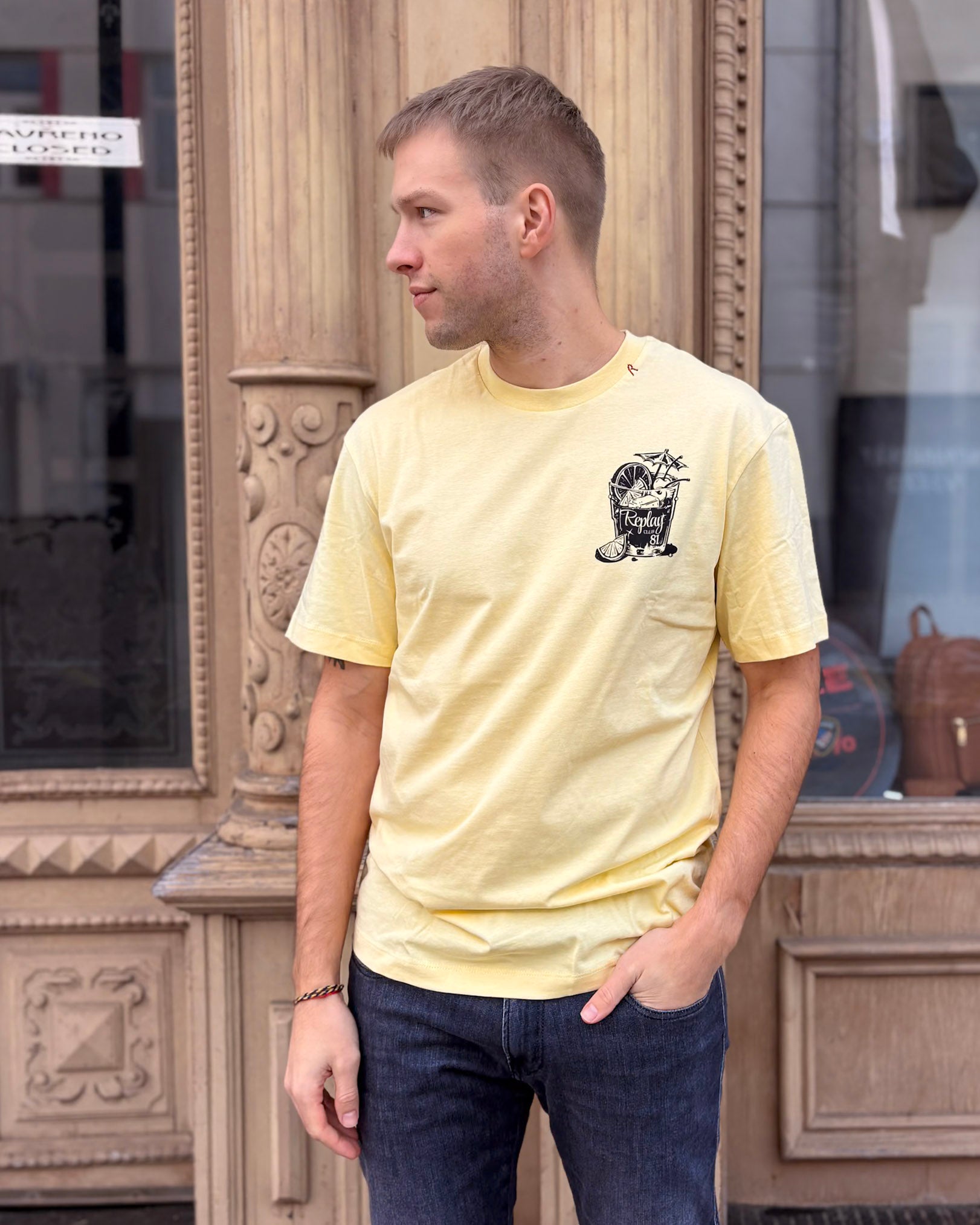 PÁNSKÉ TRIČKO REPLAY S POTISKEM "COCKTAIL" 