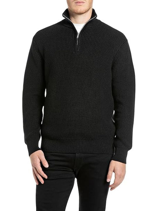 HERREN-STRICKPULLOVER REPLAY MIT 1/4-REISSVERSCHLUSS UND RIPPENSTRUKTUR - UK00AZ .000.7246X
