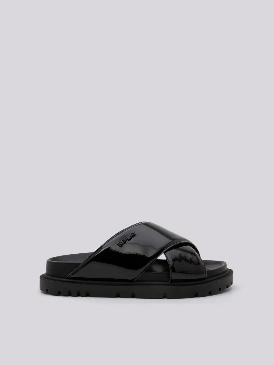 REPLAY DÁMSKE LAKOVÉ PANTOFLE HOLA CROSS