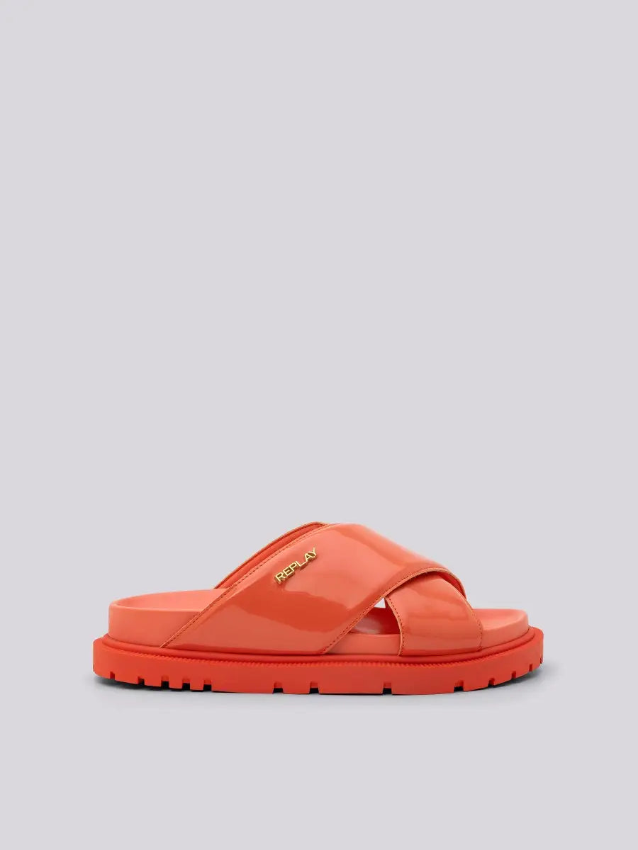 REPLAY DÁMSKE LAKOVÉ PANTOFLE HOLA CROSS