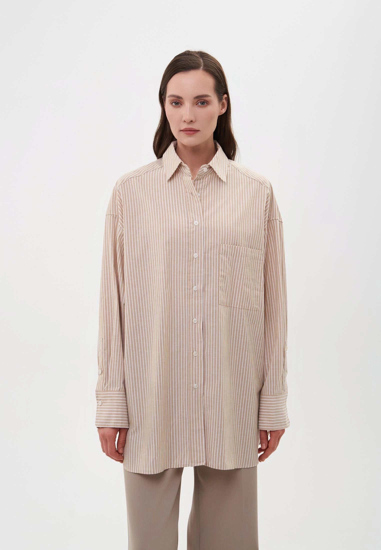 REPLAY DÁMSKÁ PRUHOVANÁ KOŠILE UVOLNĚNÉHO STŘIHU