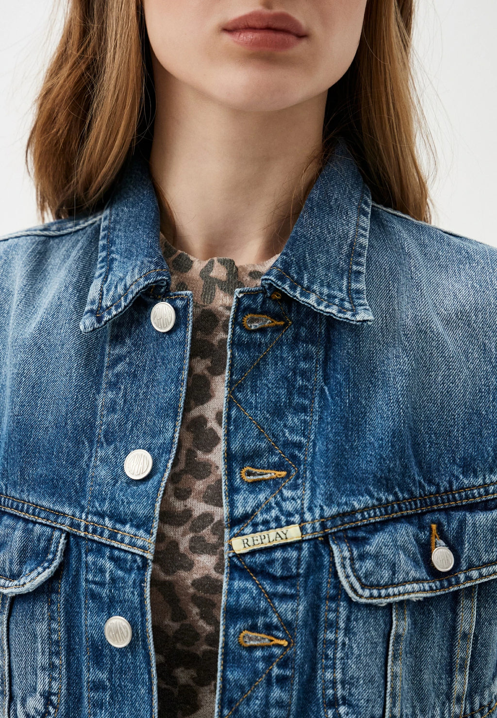 REPLAY WOMEN'S DENIM VEST 9ZERO1