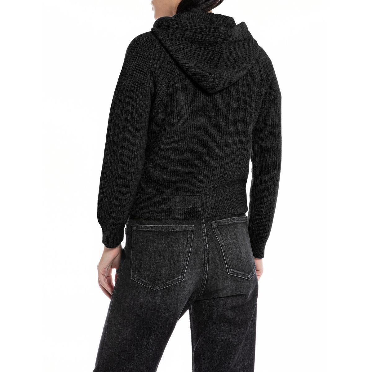 REPLAY LEVÁGOTT KAPUCNIS PULÓVER