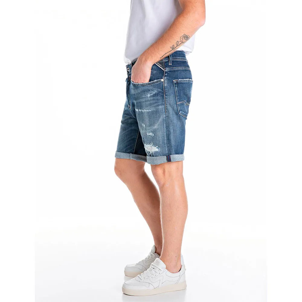 REPLAY PÁNSKÉ RBJ.981 ŠORTKY ZÚŽENÉHO STŘIHU 