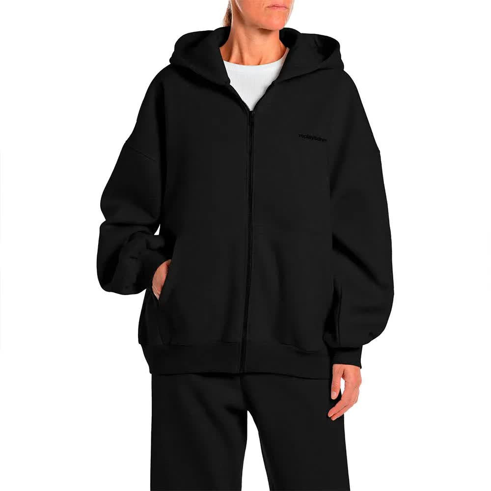 WOMEN'S REPLAY ZIP-UP HOODIE WITH EMBROIDERED LOGO