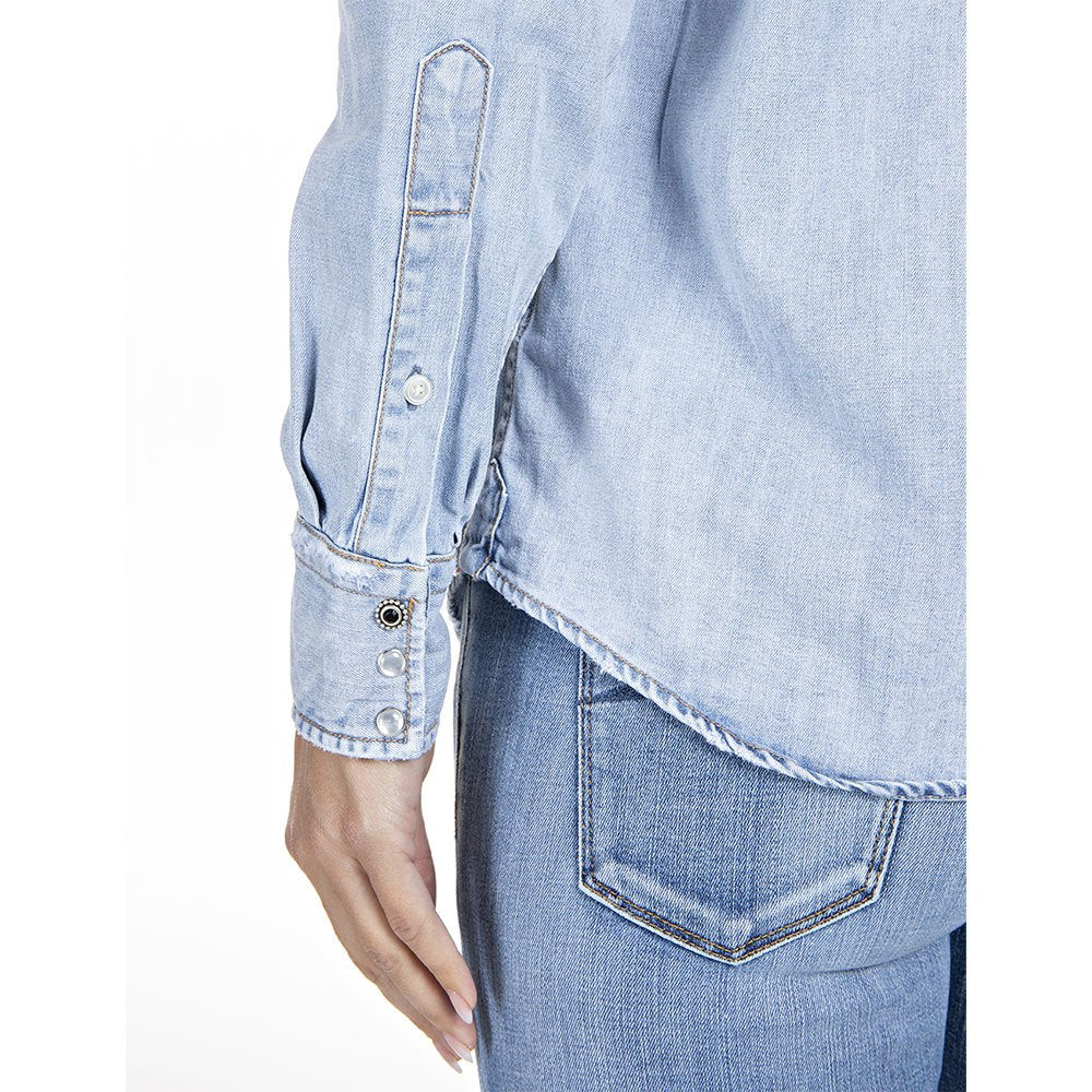 REPLAY WOMEN'S SHIRT WITH EMBROIDERY