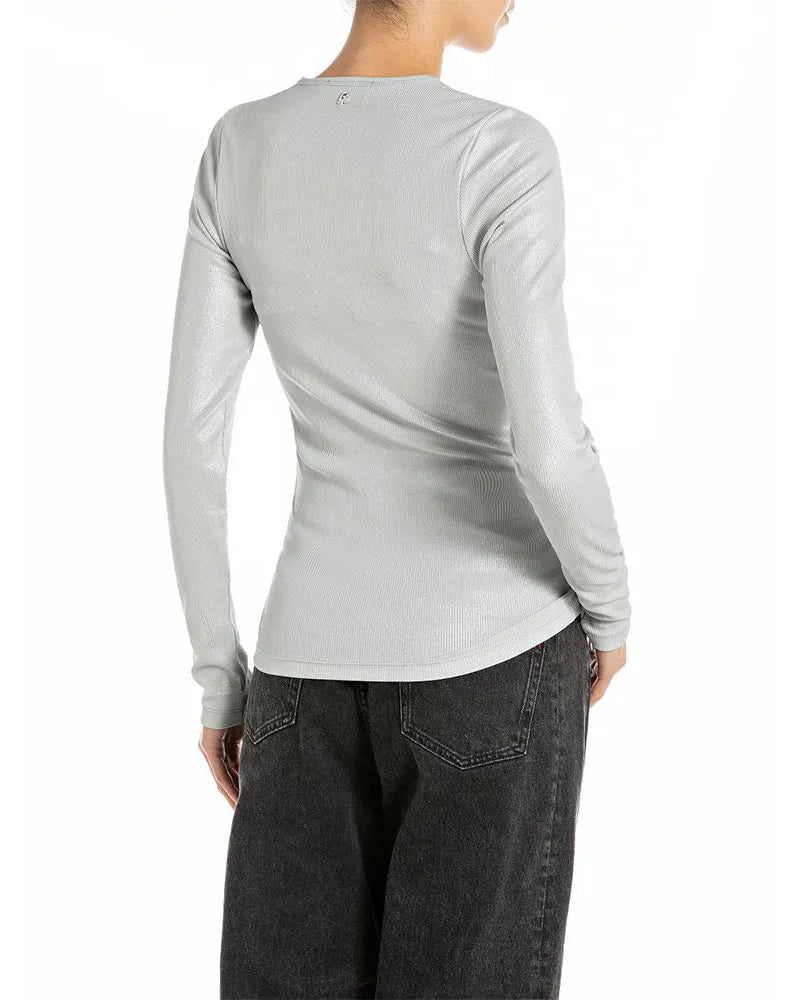 DÁMSKÉ TRIČKO REPLAY S DLOUHÝM RUKÁVEM A LESKLÝM EFEKTEM - W3449 .000.23952