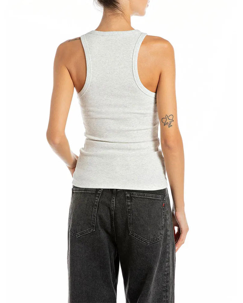 WOMEN'S REPLAY RIBBED KNITTED SLIM FIT TANK TOP
